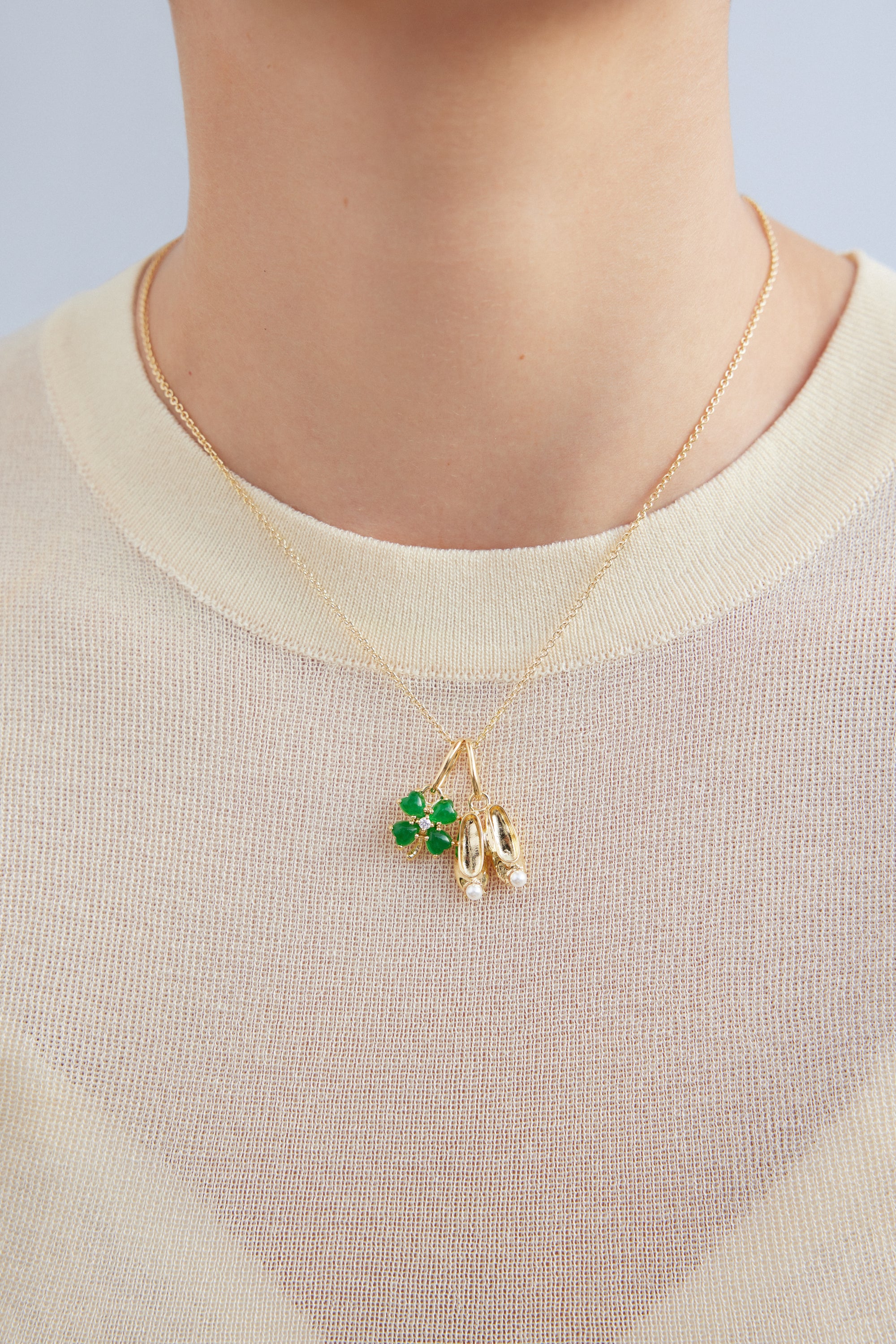 Pendentif Chausson de danse doré, Confiance et Dévouement