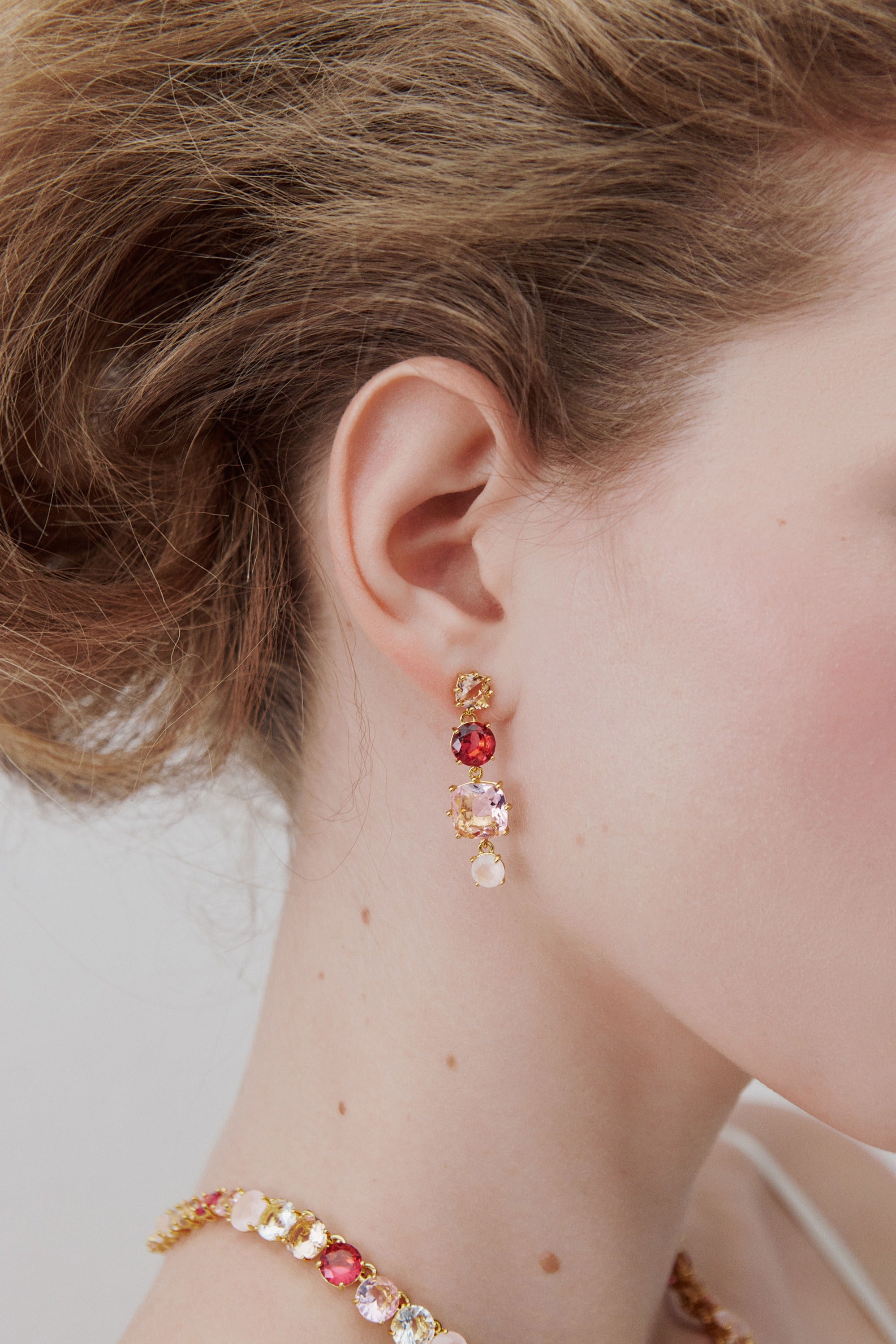 Boucles d'oreilles 4 pierres La Diamantine Rosa Centifiola