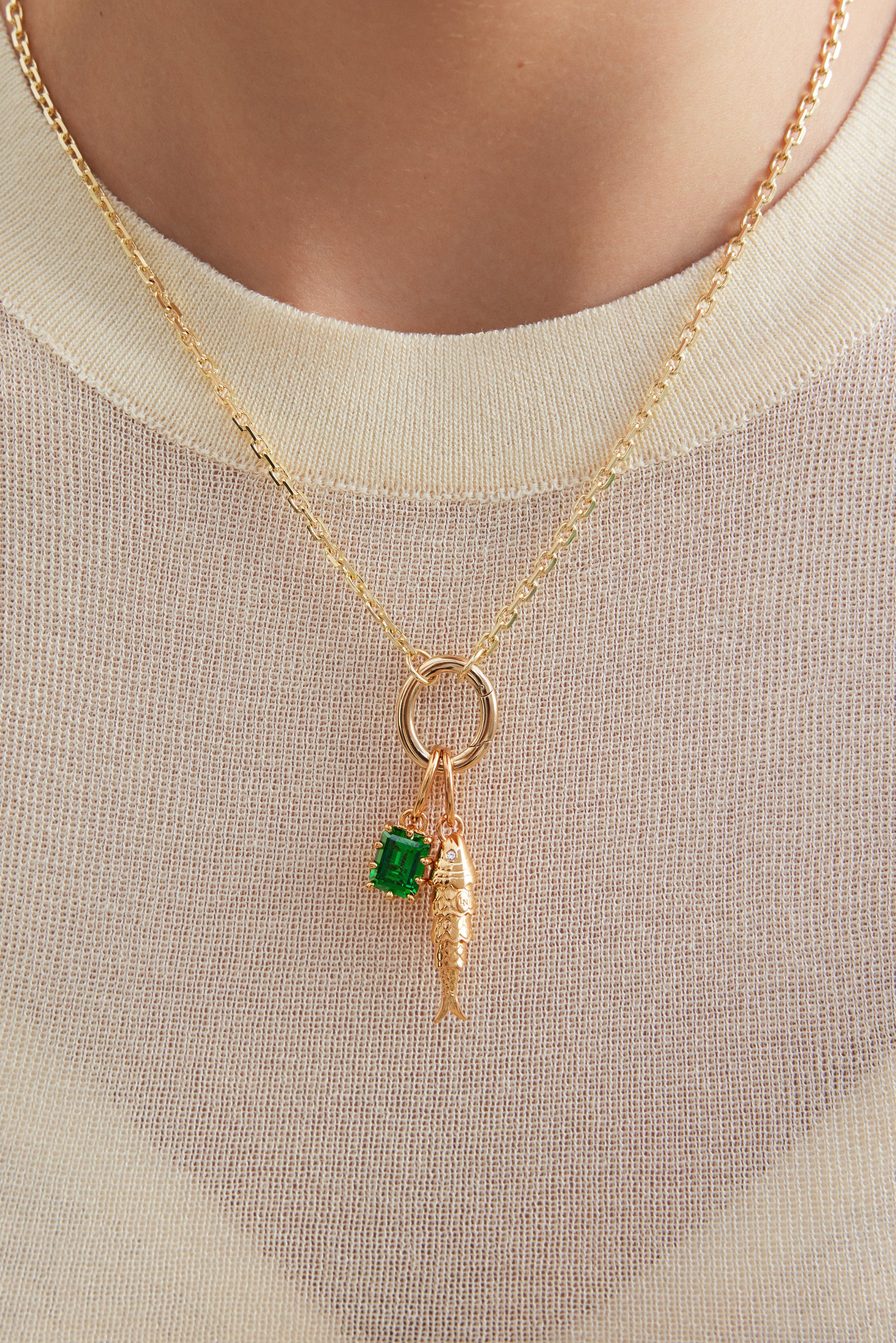 Fern green stone pendant, Fertility and Exploration - May