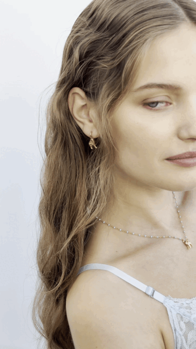 Boucles d'oreilles hook Éléphant doré