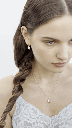 Boucles d'oreilles tiges Mésange blanche