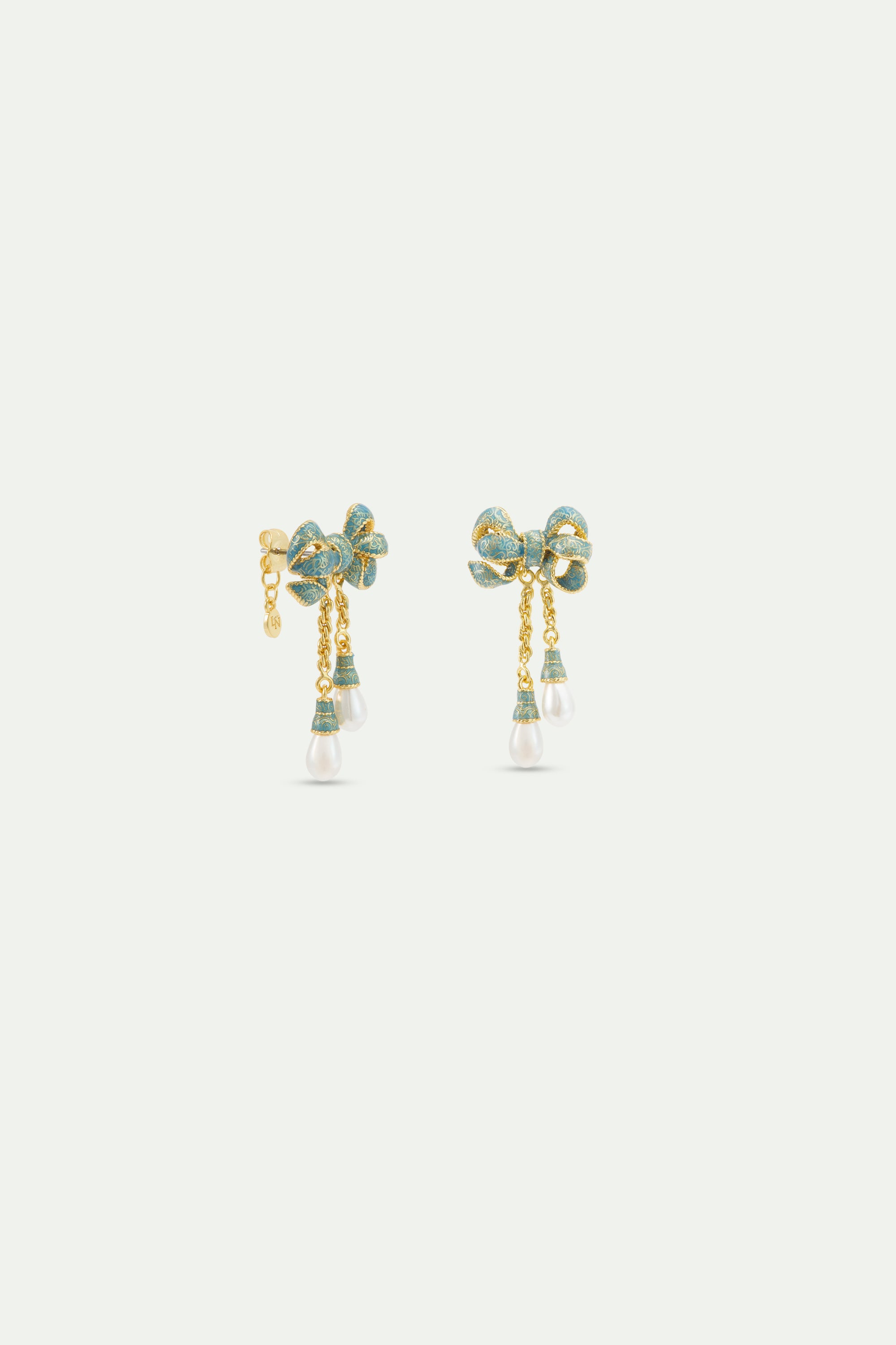 Boucles d'oreilles nœud et perles de culture