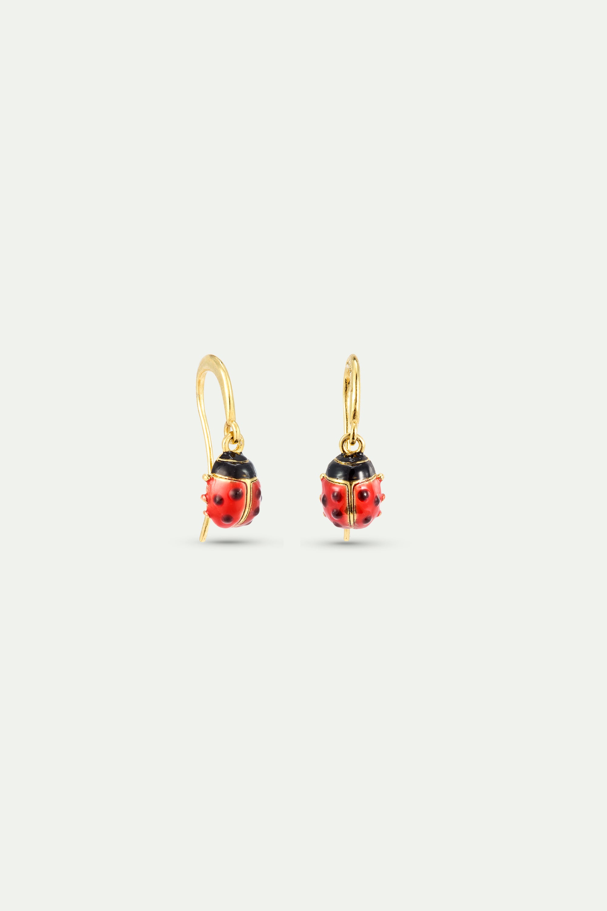 Boucles d'oreilles hook Coccinelle rouge et noire