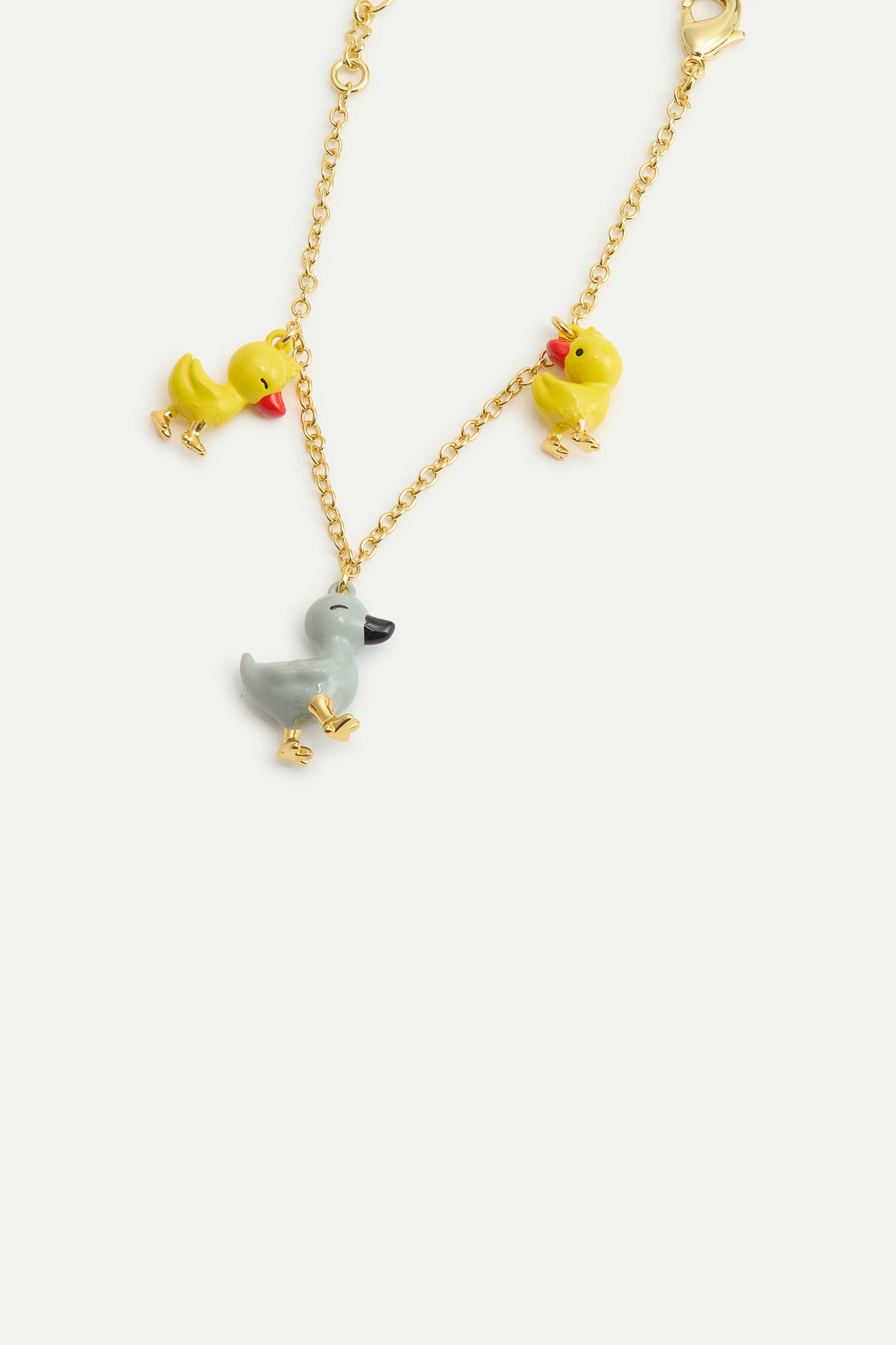 Bracelet fin charm's Petits Canards jaune et bleu
