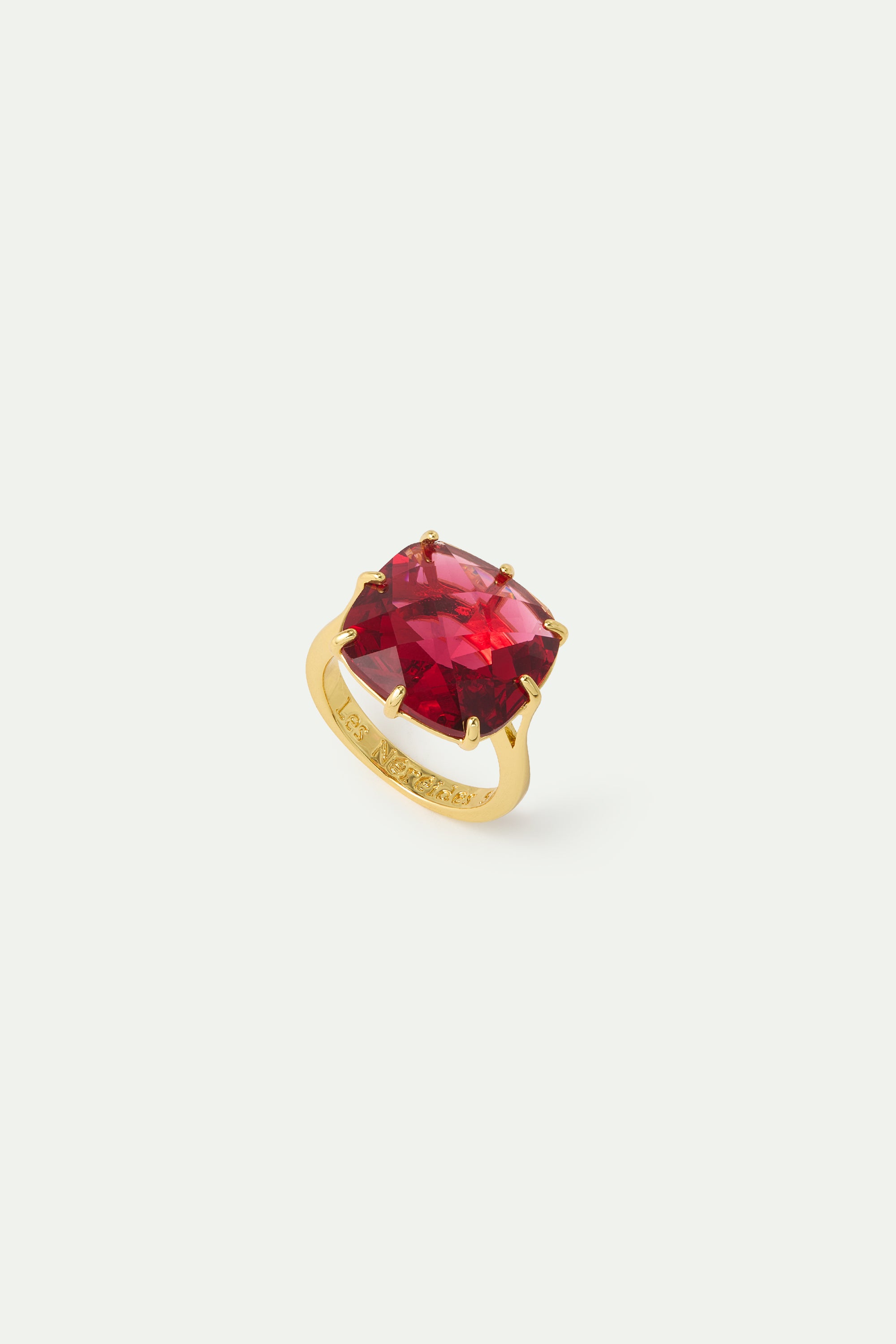 Bague solitaire pierre carrée La Diamantine Rosa Centifolia