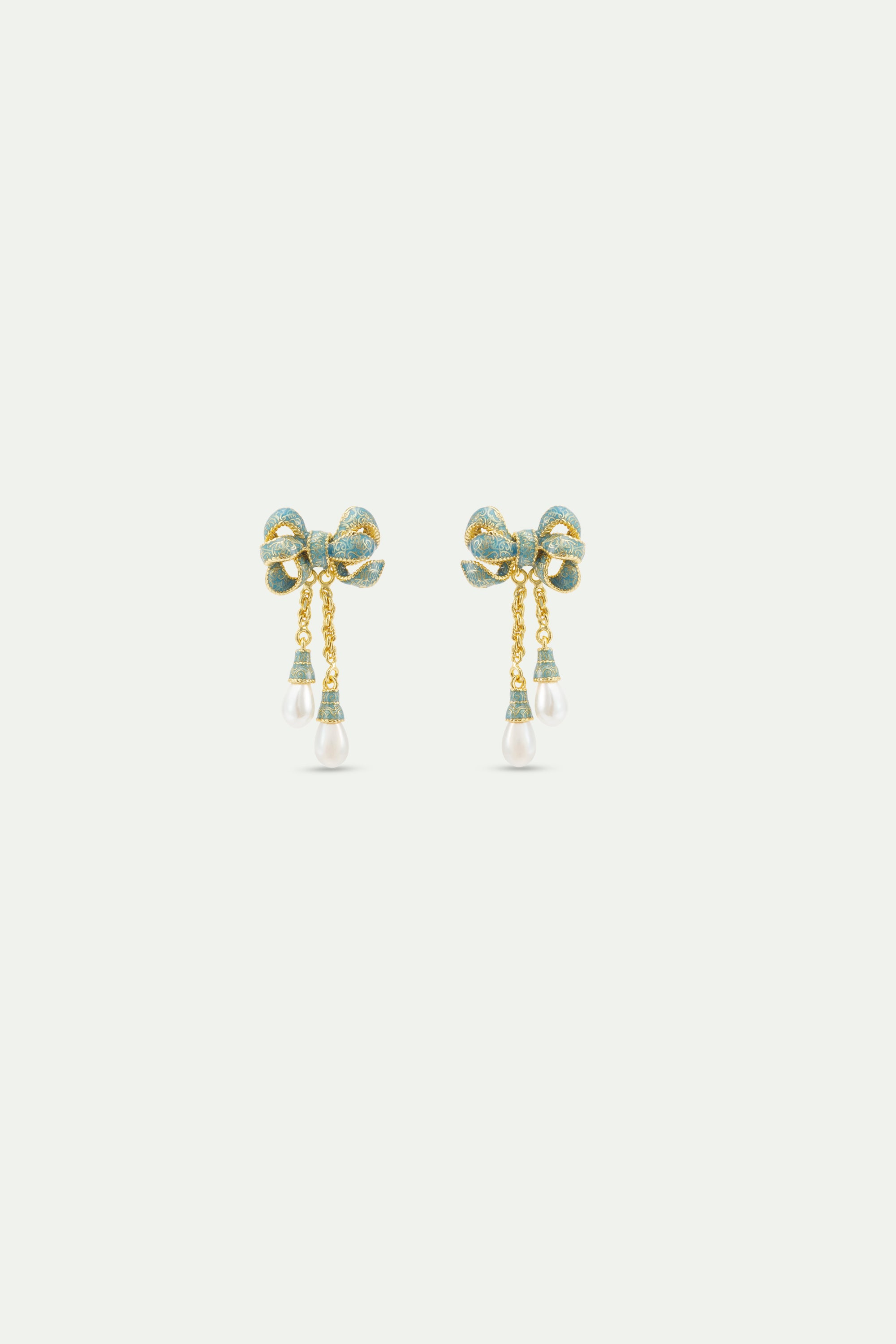 Boucles d'oreilles nœud et perles de culture