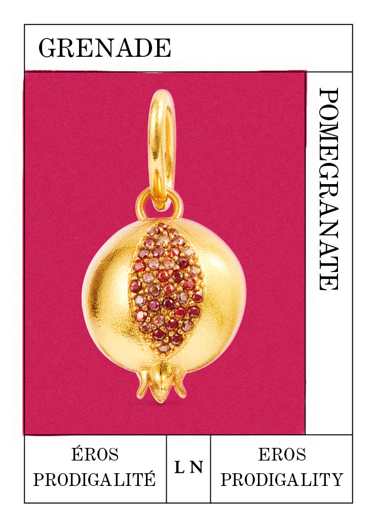 Pendentif Grenade doré, Éros et Prodigalité
