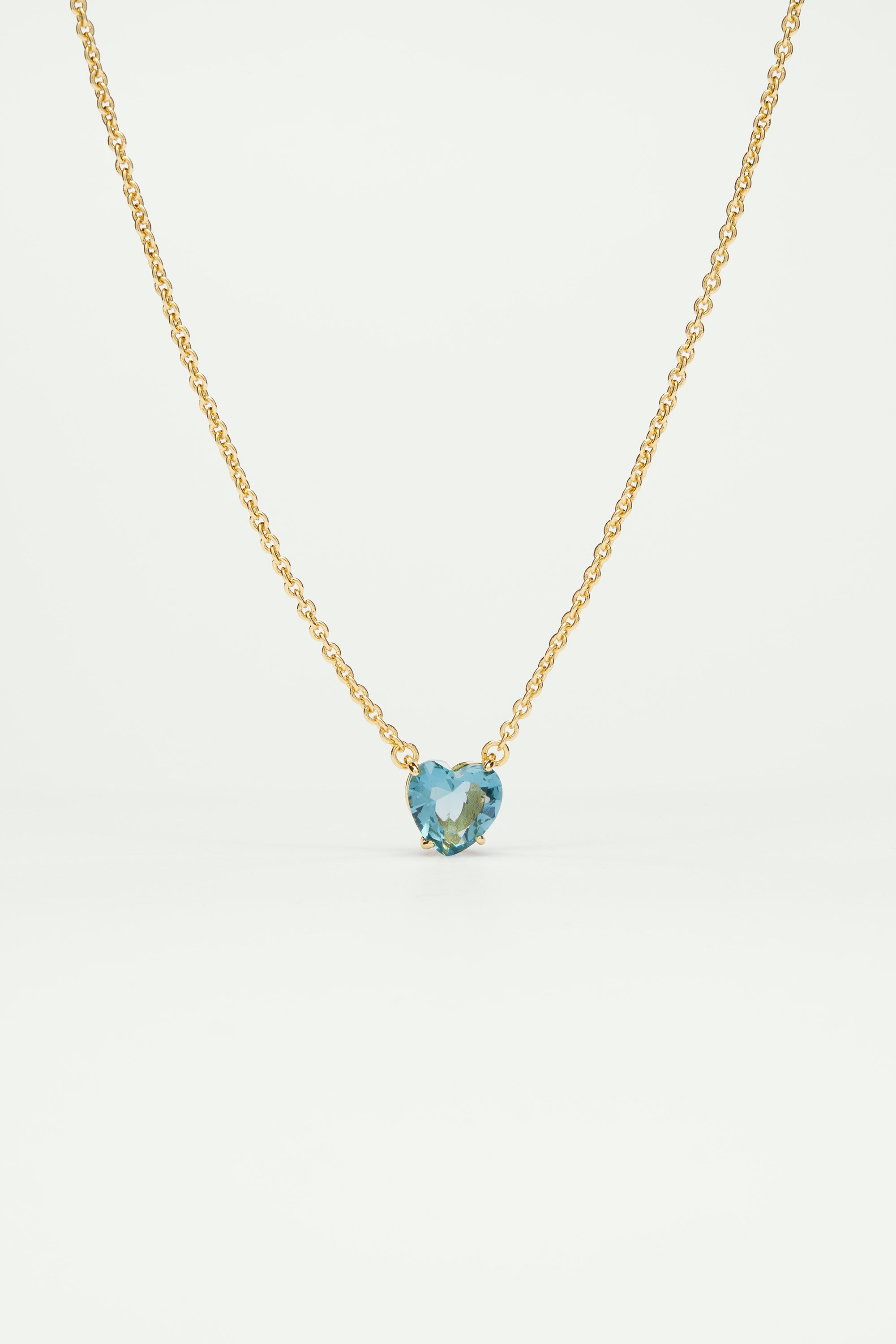 Collier pendentif pierre cœur la diamantine acqua azzura