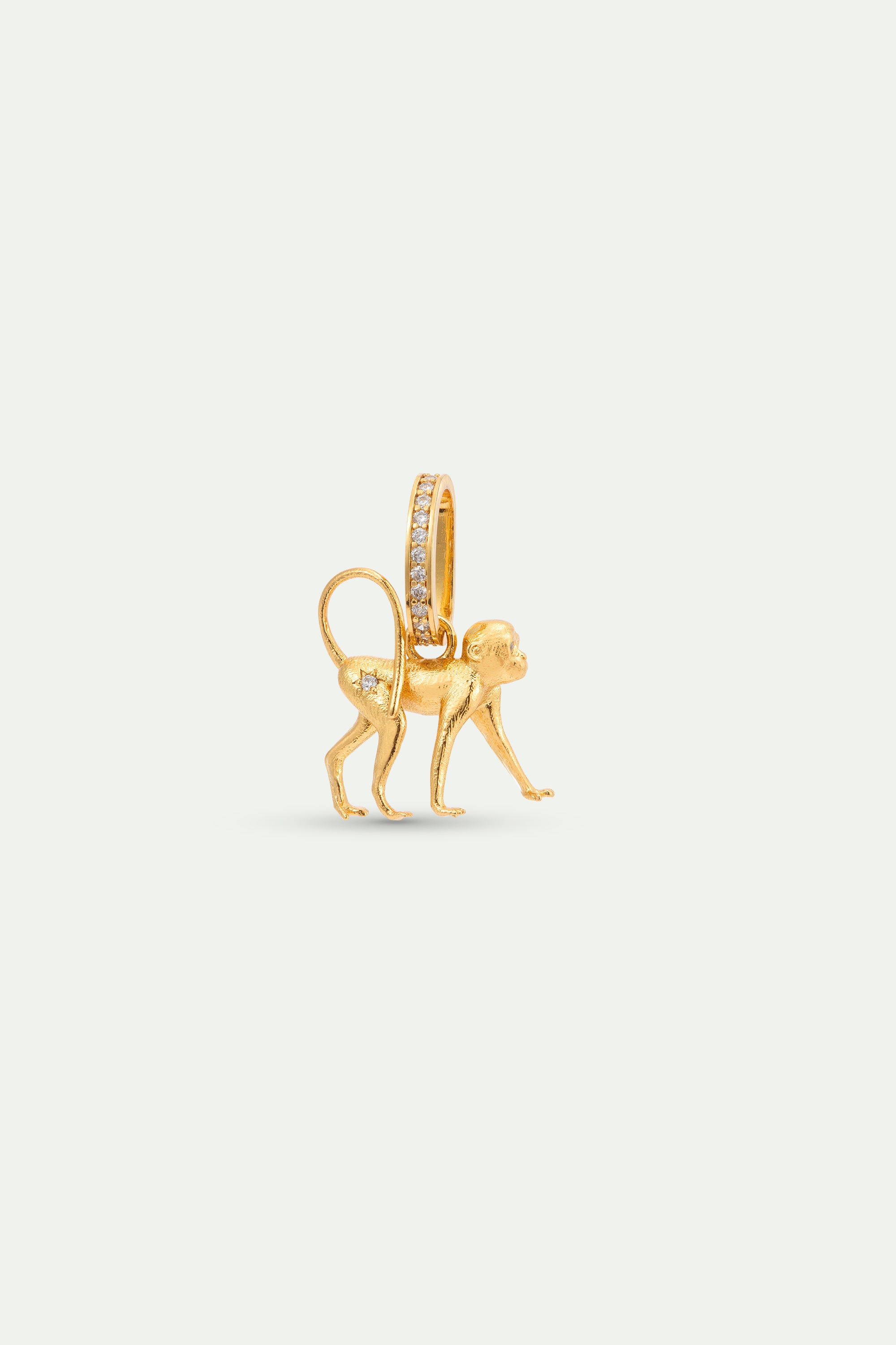 Pendentif Singe doré et cristaux, Esprit et Agilité