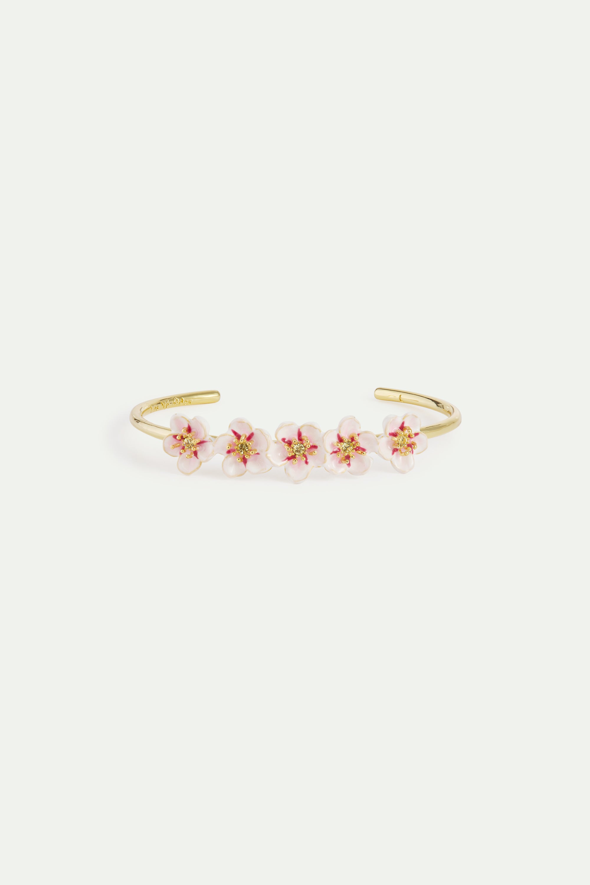 Bracelet jonc mini fleurs blanches de cerisier