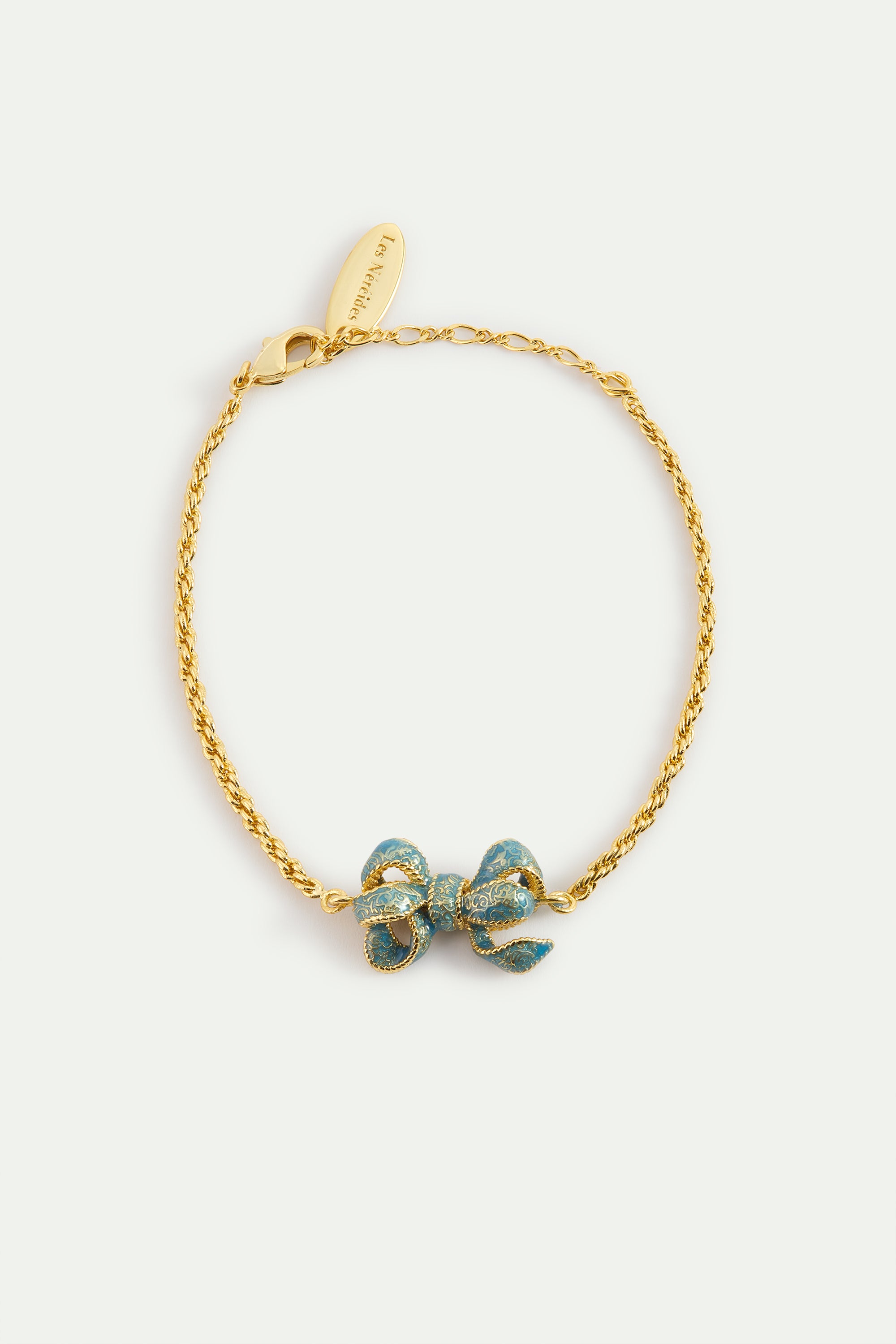 Bracelet nud bleu et perles de culture