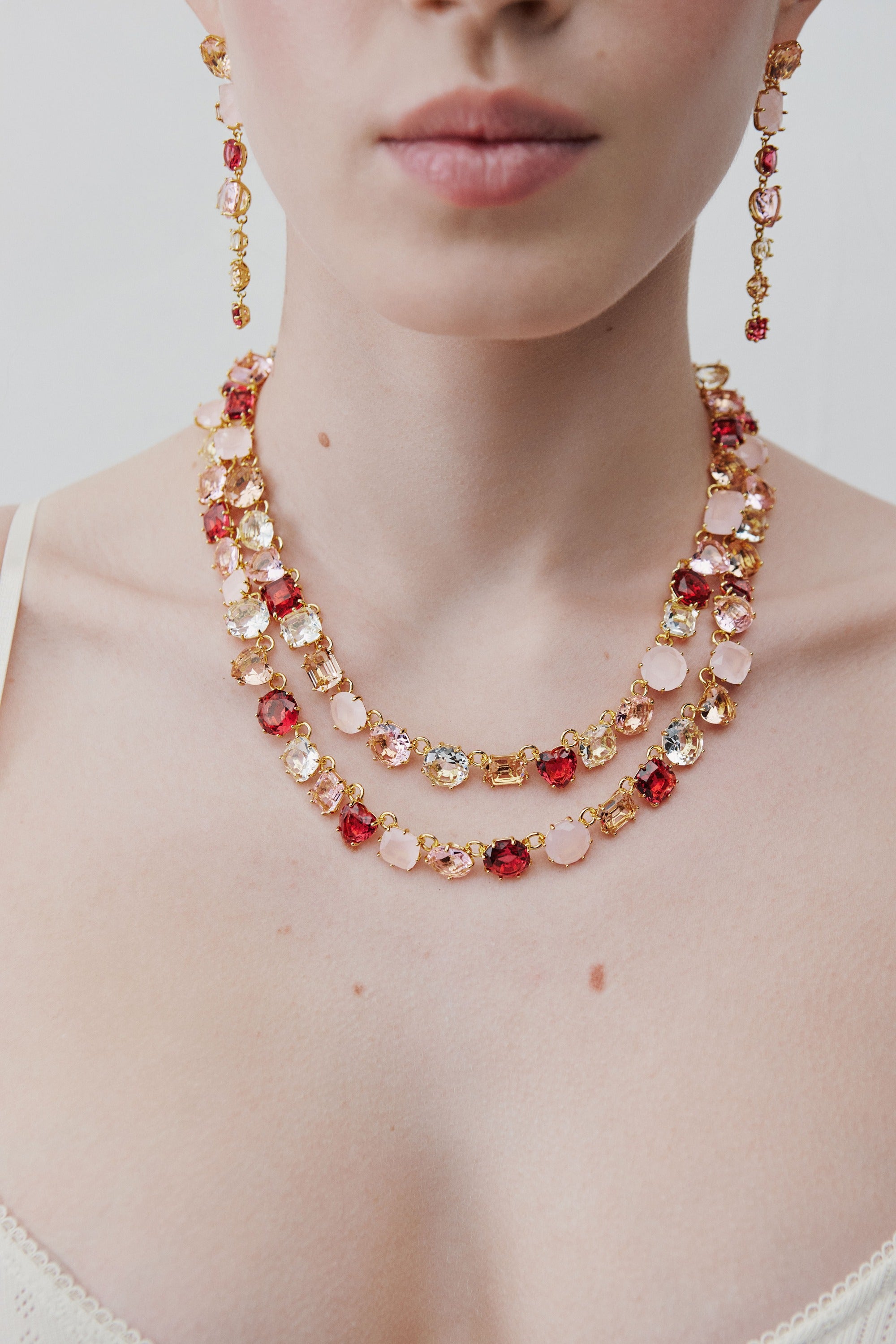 Collier plastron deux rangs La Diamantine Rosa Centifiola