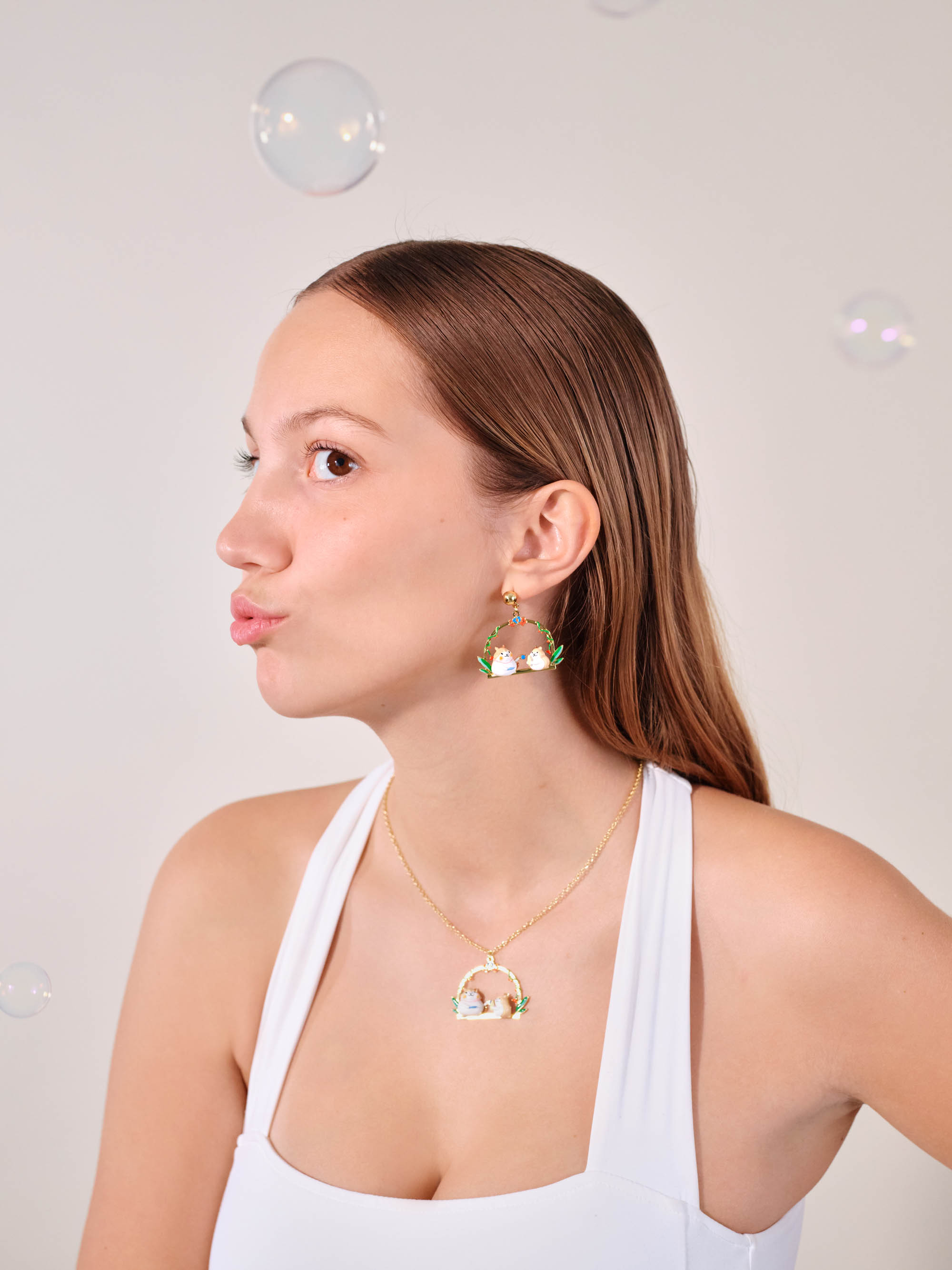 Hamsters with a sweet tooth earrings