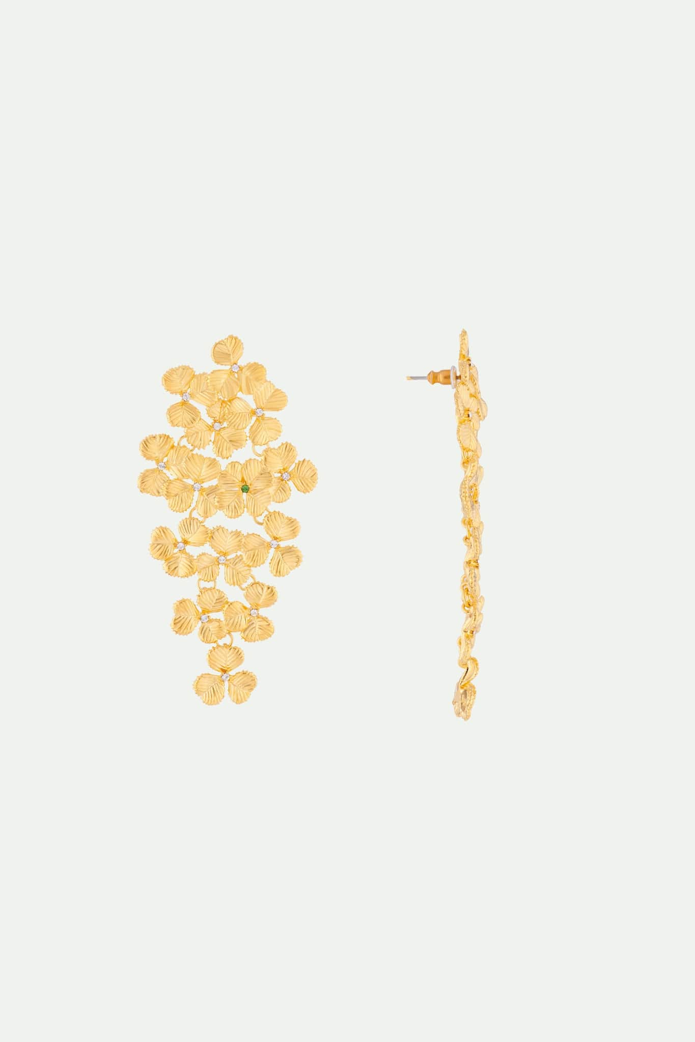 Boucles d'oreilles tiges cascades de trèfles