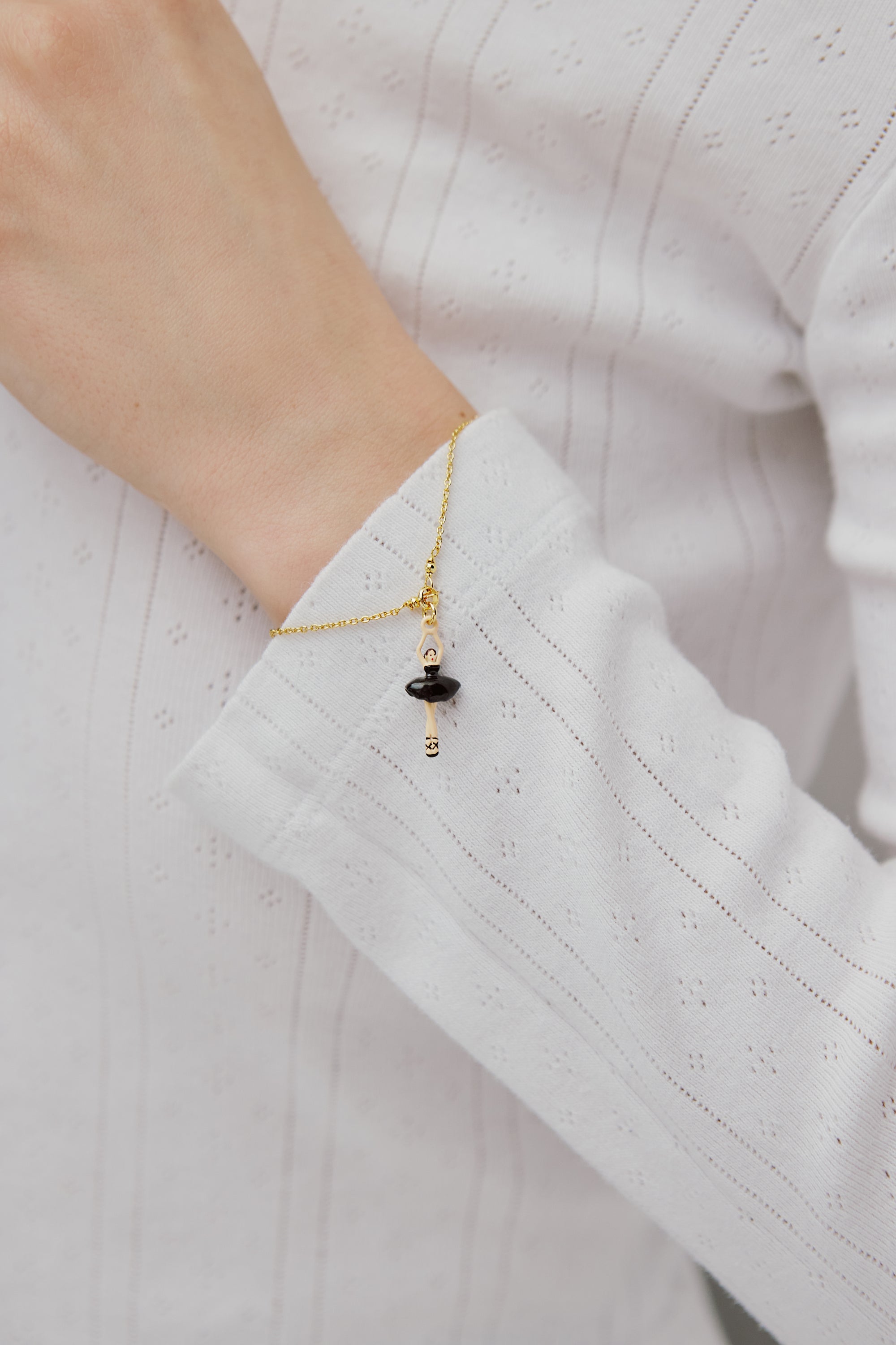 Ballerina black tutu and cultured pearl bracelet