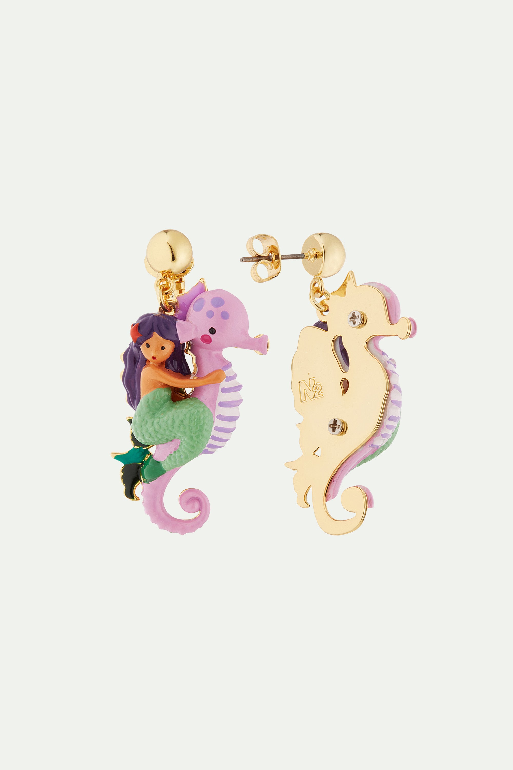 Boucles d'oreilles sirène et Hippocampe