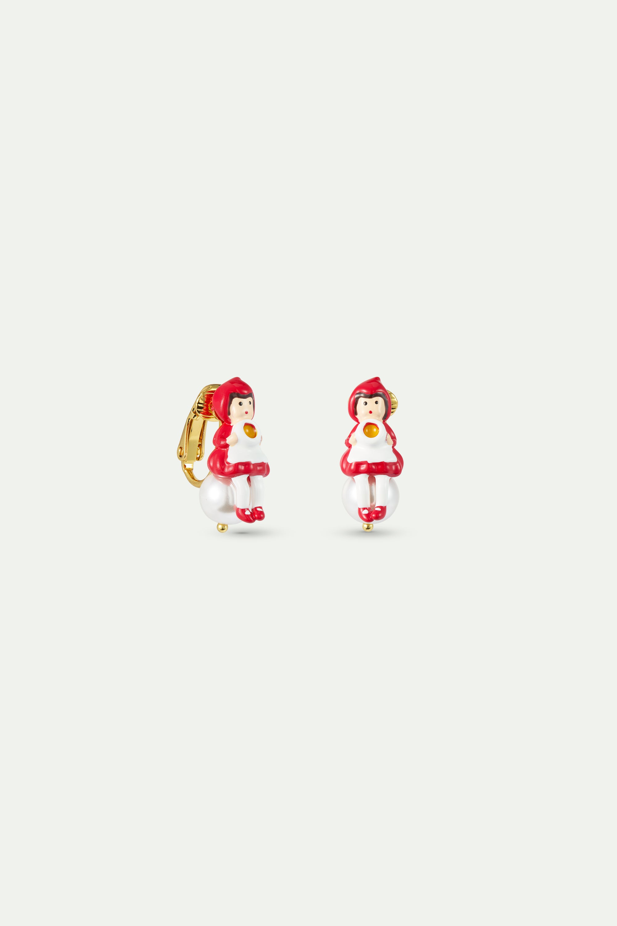 Boucles d’oreilles Chaperon Rouge, perle fantaisie