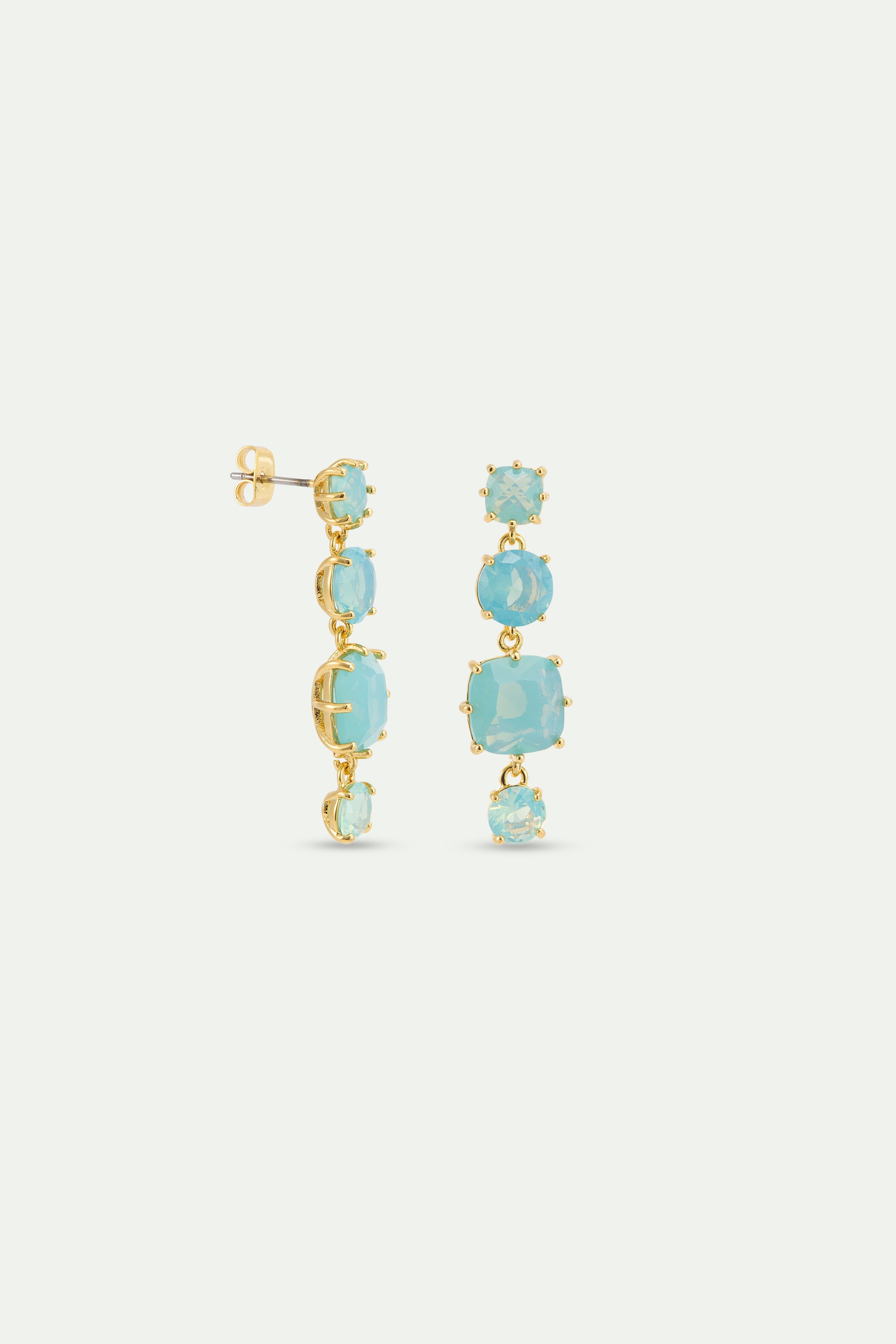 Boucles d'oreilles 4 pierres La Diamantine Bleu Glacier