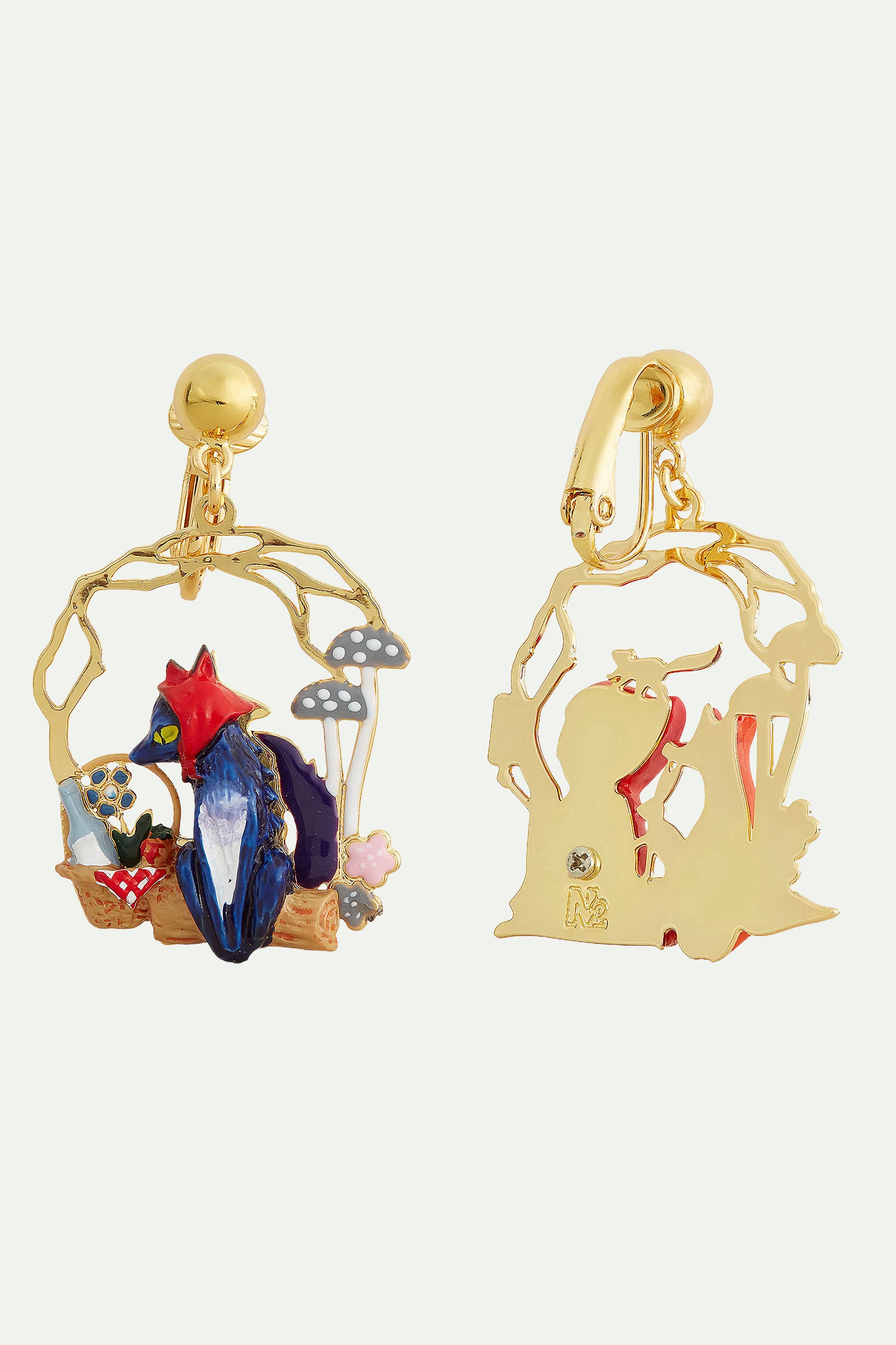 Boucles d'oreilles pique-nique le petit chaperon rouge