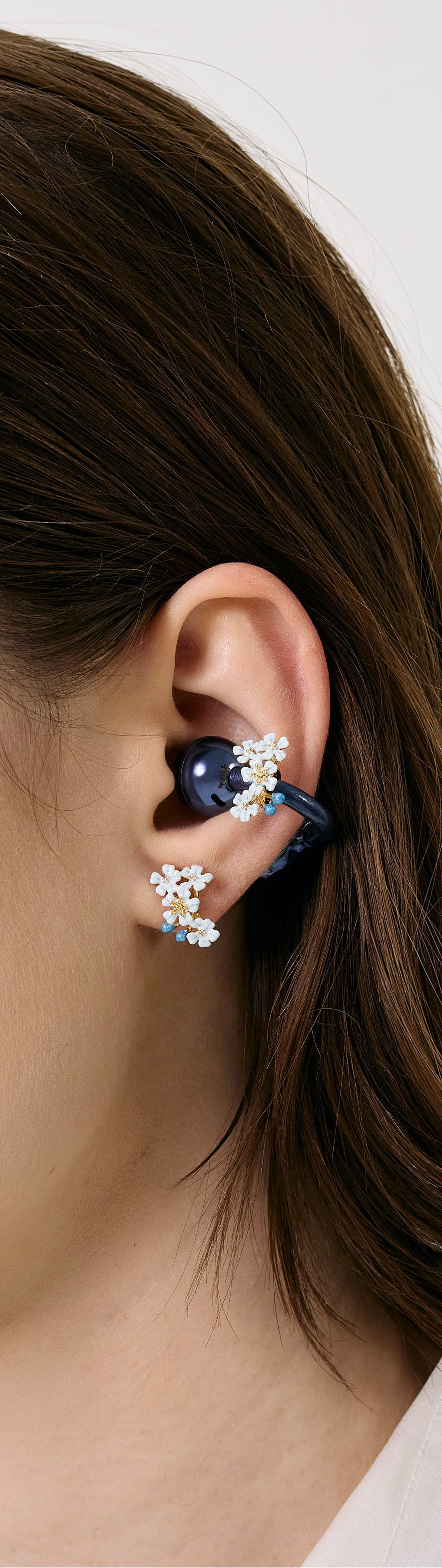 Boucles d'oreilles myosotis bleus