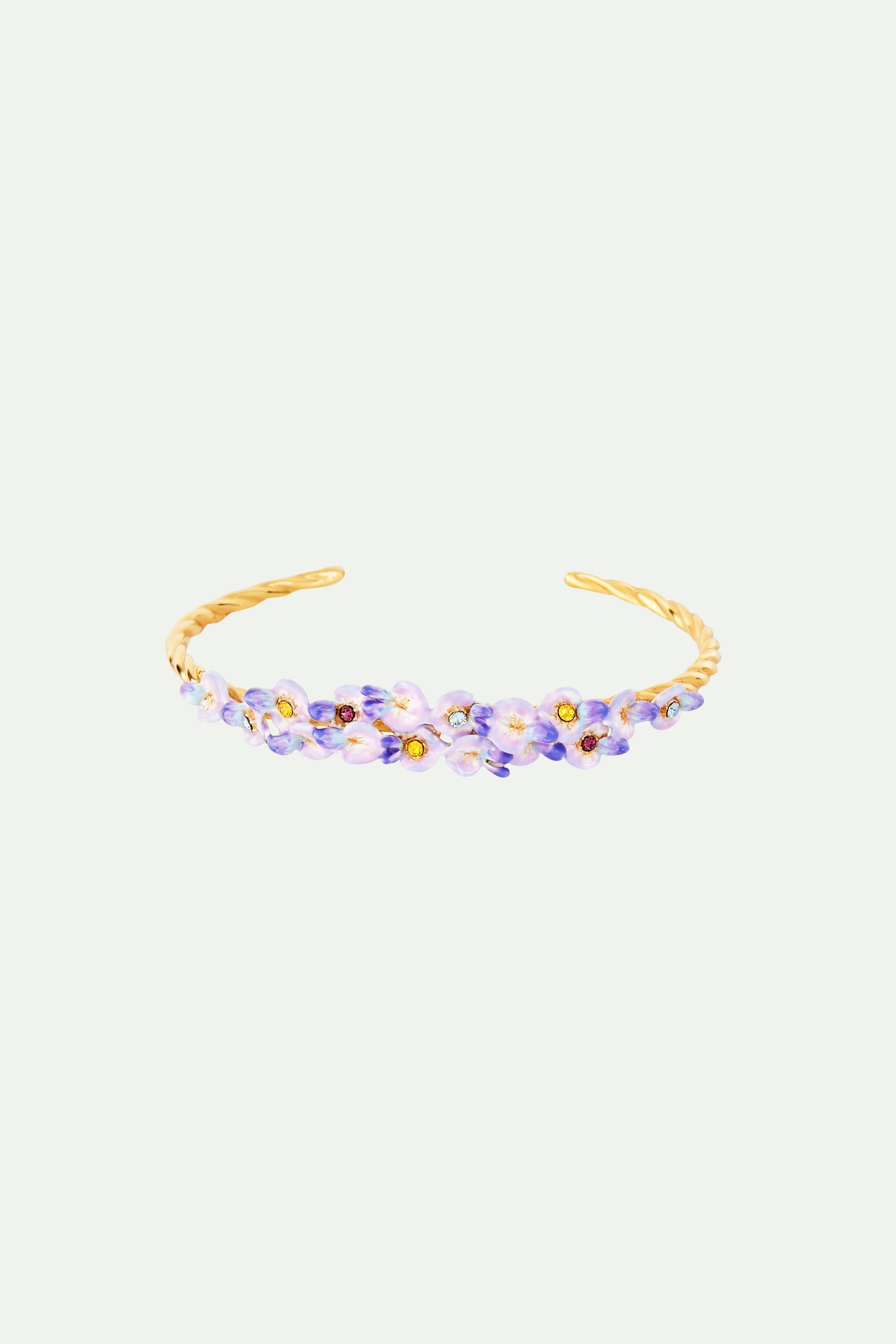 Bracelet jonc fleurs de glycine