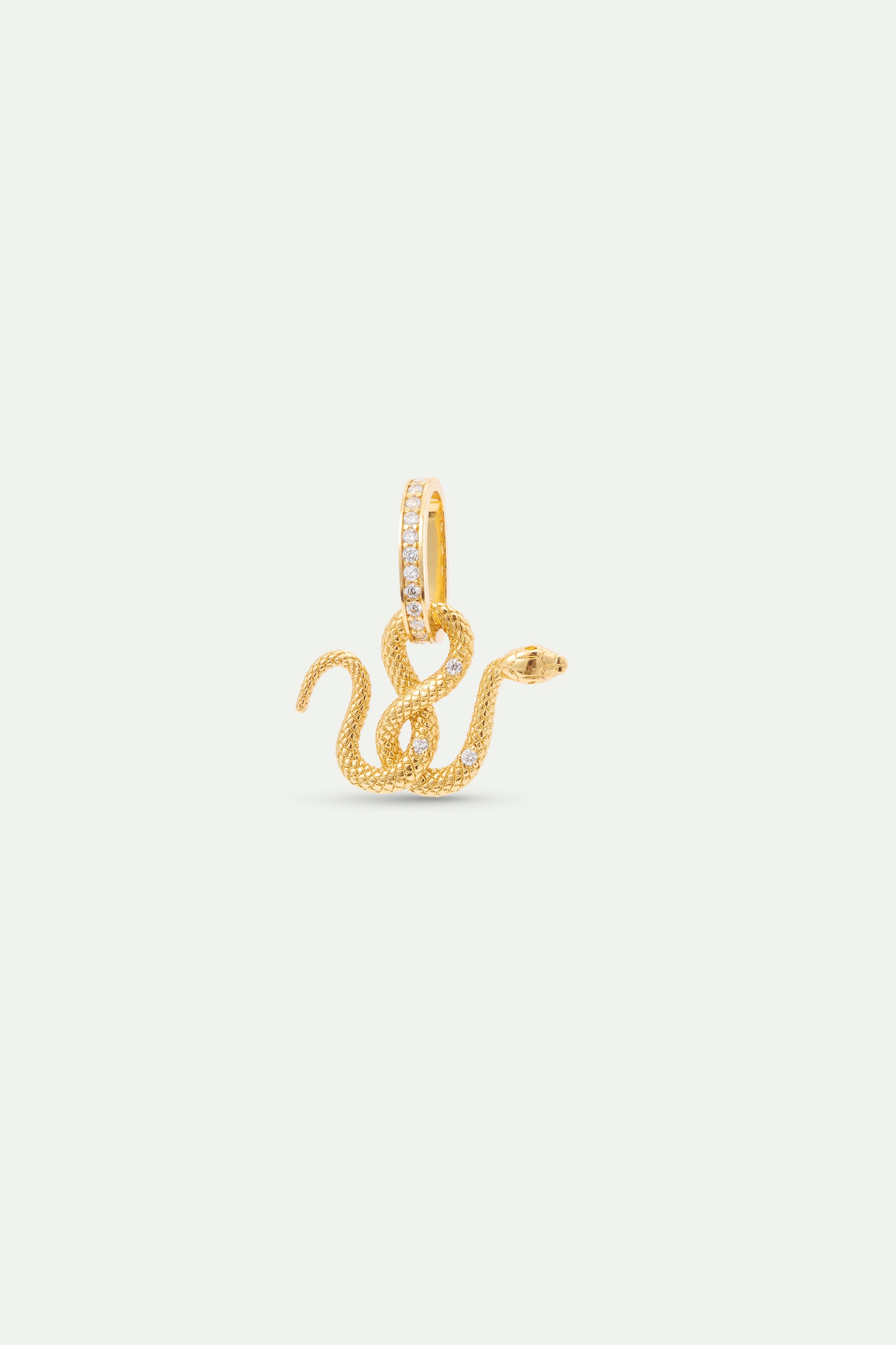 Pendentif Serpent doré et cristaux, Intuition et Mystère