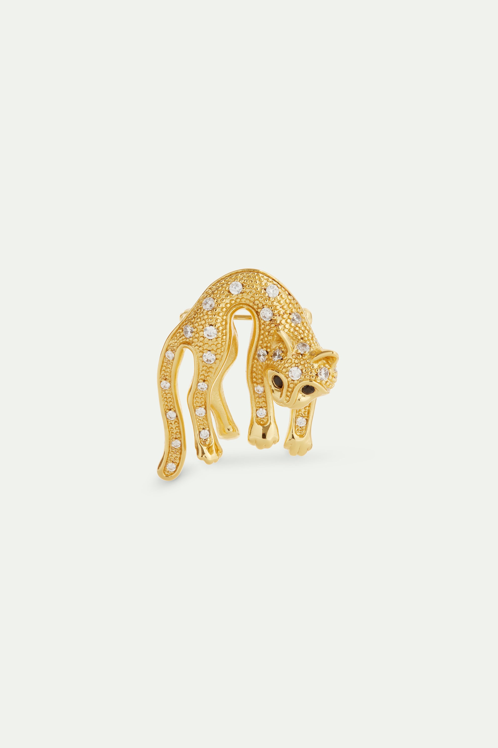 Broche fantaisie Art Déco, métal doré: Chat yeux en verre et sa balle Broche fantaisie Art Déco, métal doré: Chat yeux en verre et sa balle