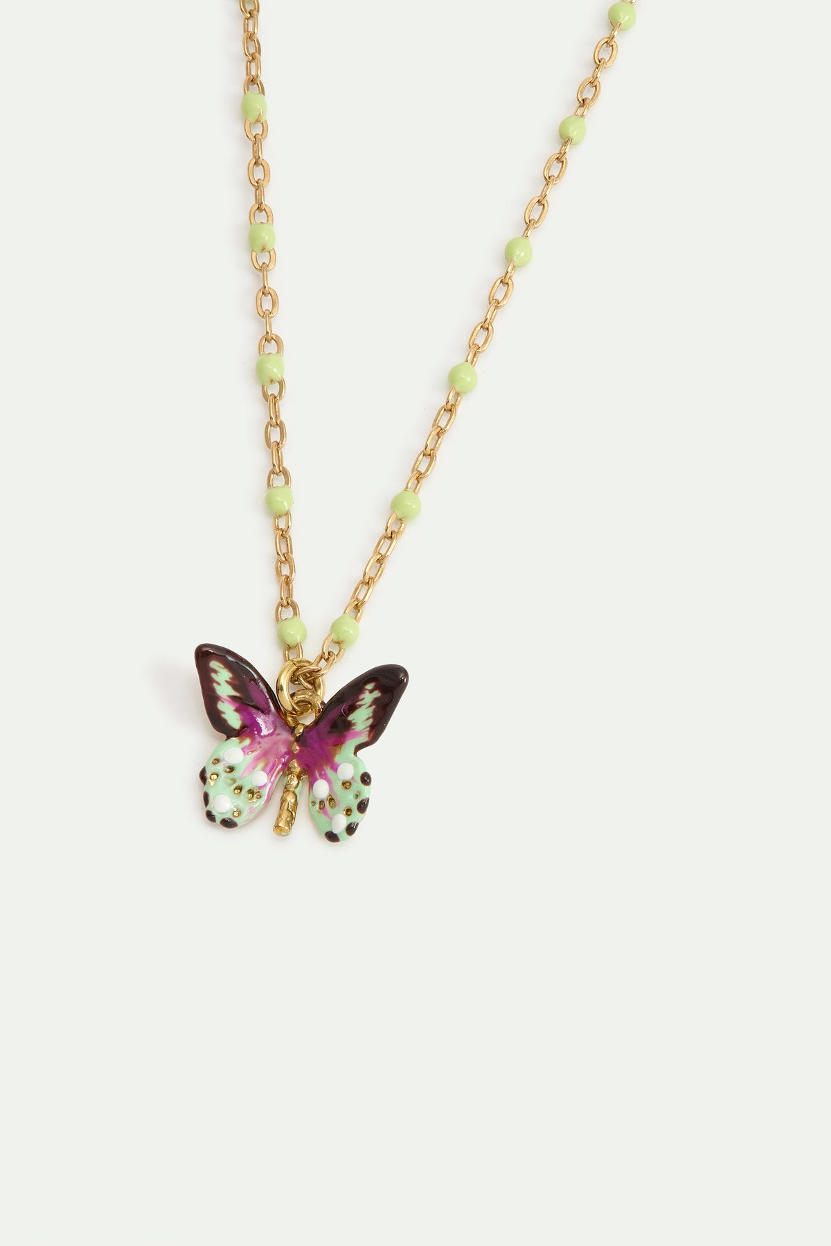 Bracelet fin Papillon vert et violet