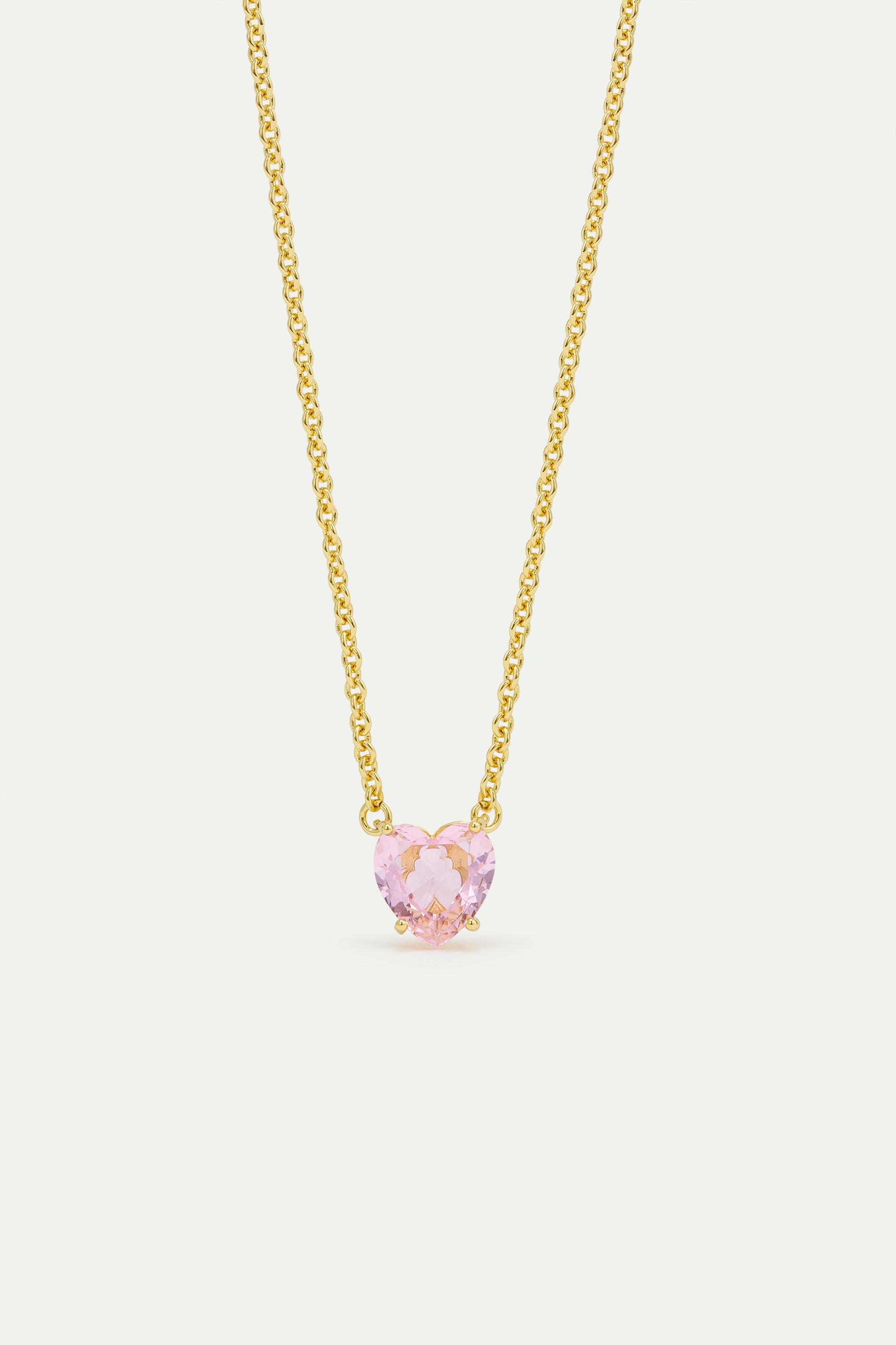 Collier fin pierre cœur La Diamantine Rosa Centifolia