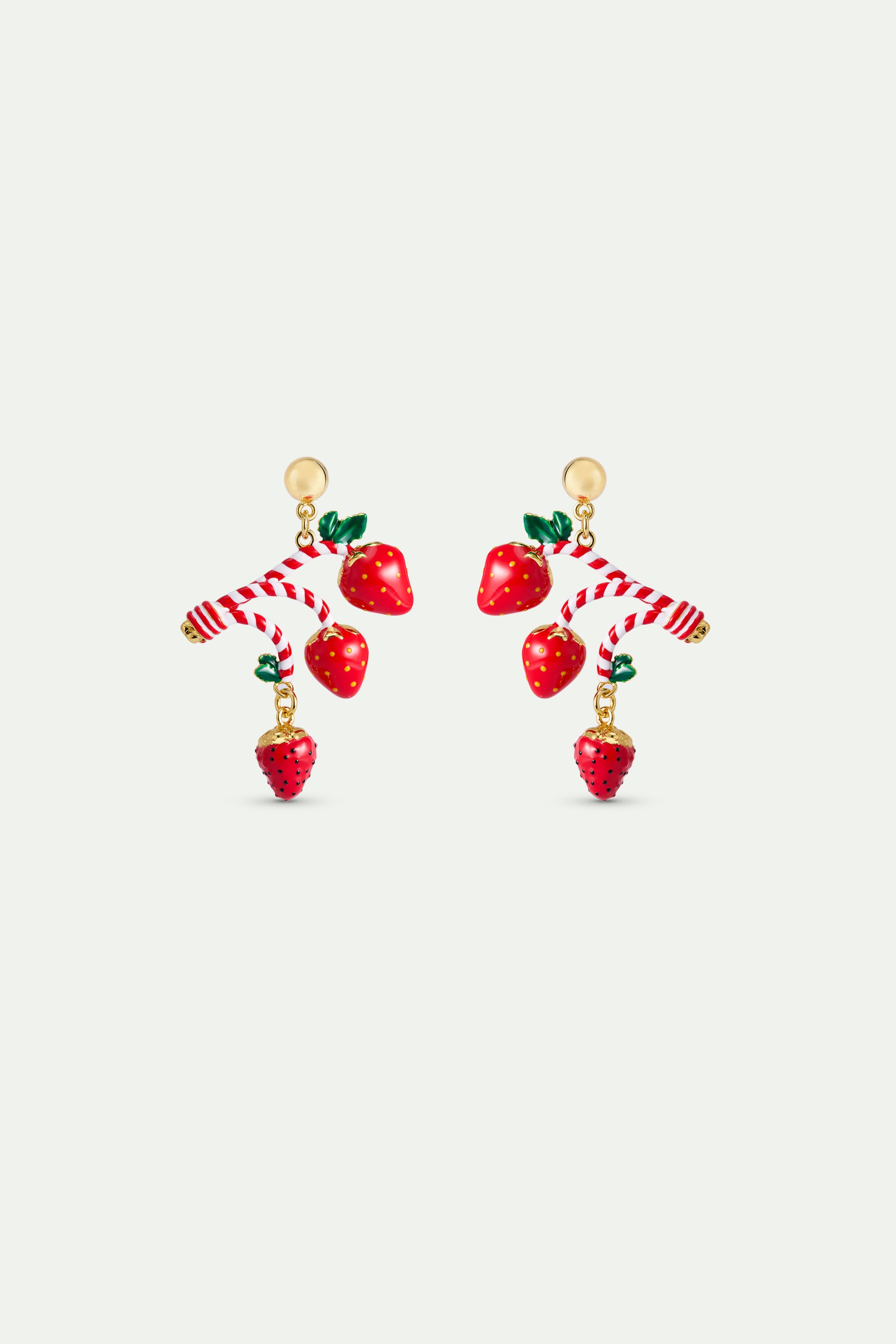 Boucles d'oreilles fraise et sucre d'orge