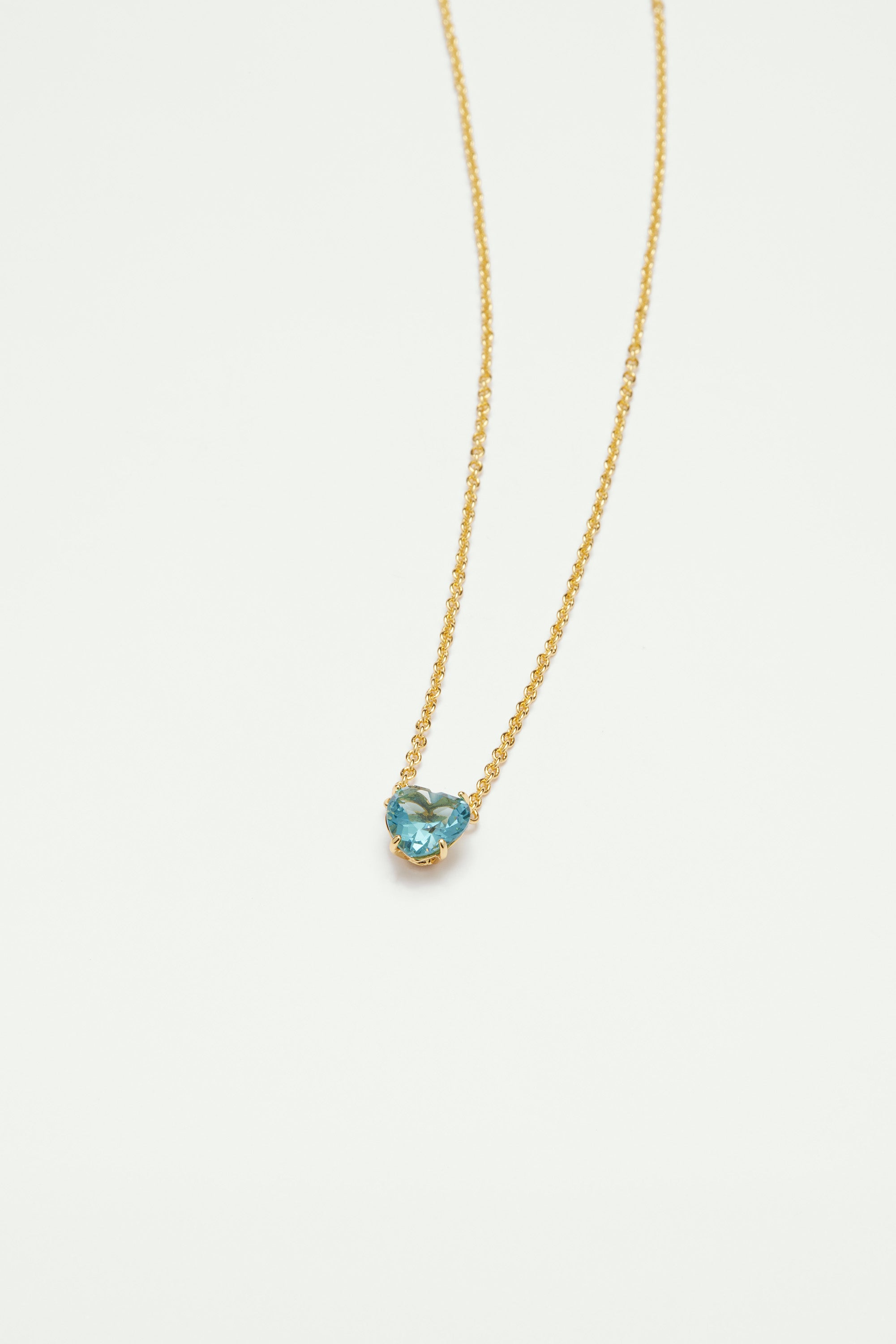 Collier pendentif pierre cœur la diamantine acqua azzura