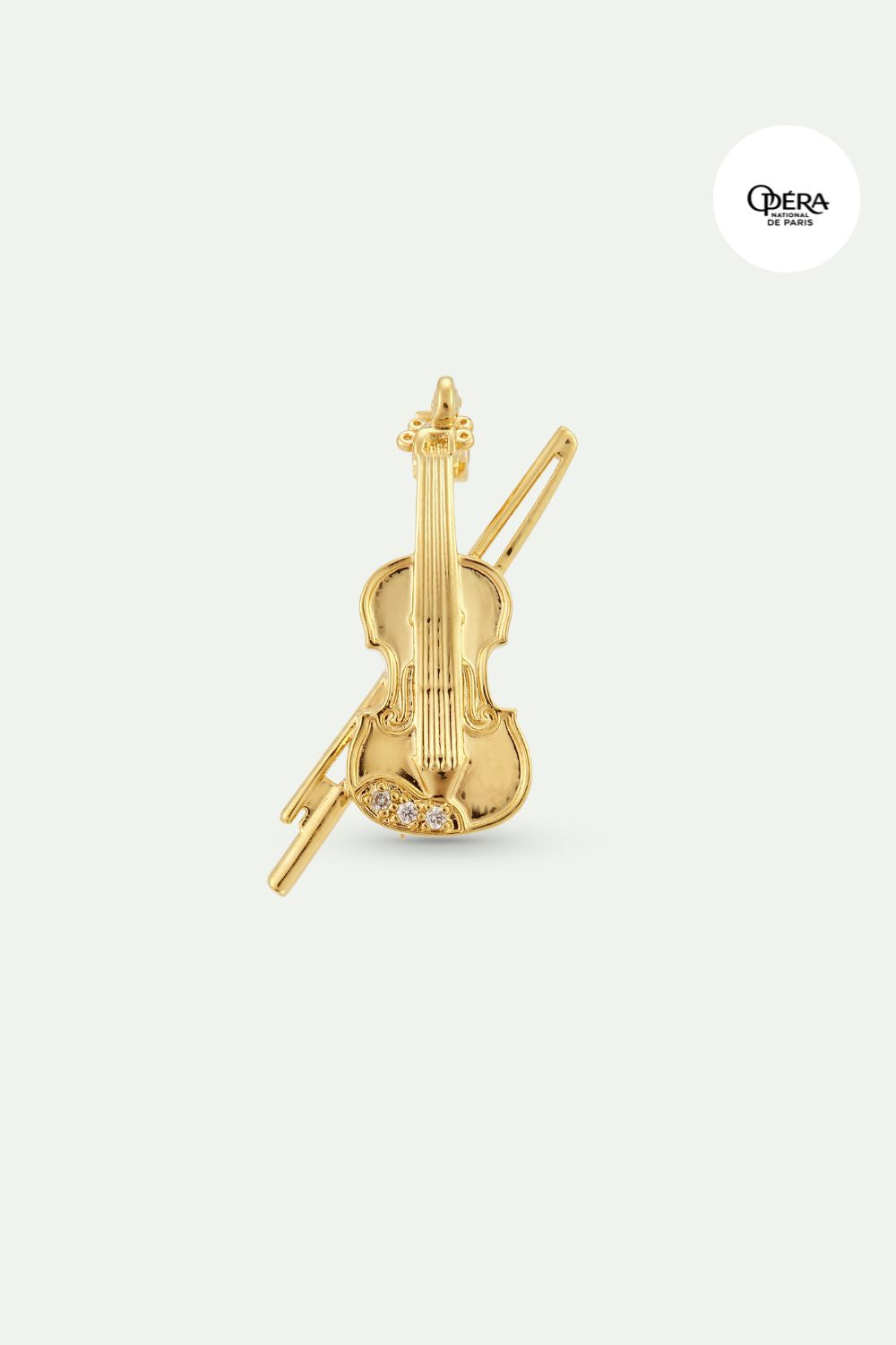 Broche violoncelle doré