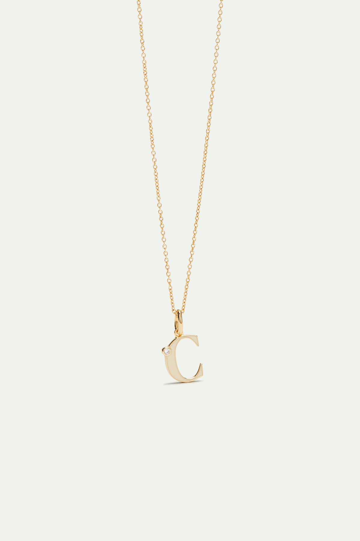 Pendentif Lettre C Plaqué Or 18 Carats - Neuf Avec étiquettes, Classique Et Unisexe
