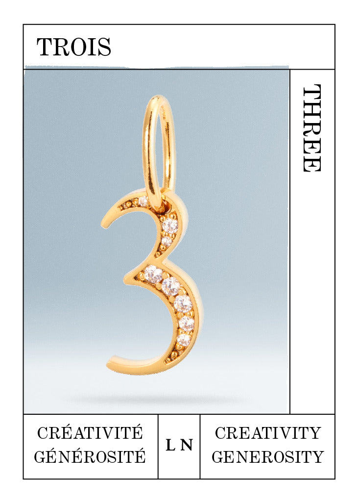 Pendentif chiffre 3, Créativité et Générosité
