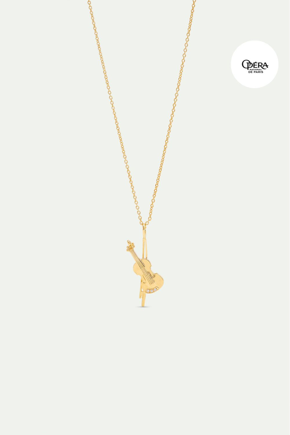 Collar colgante violonchelo dorado