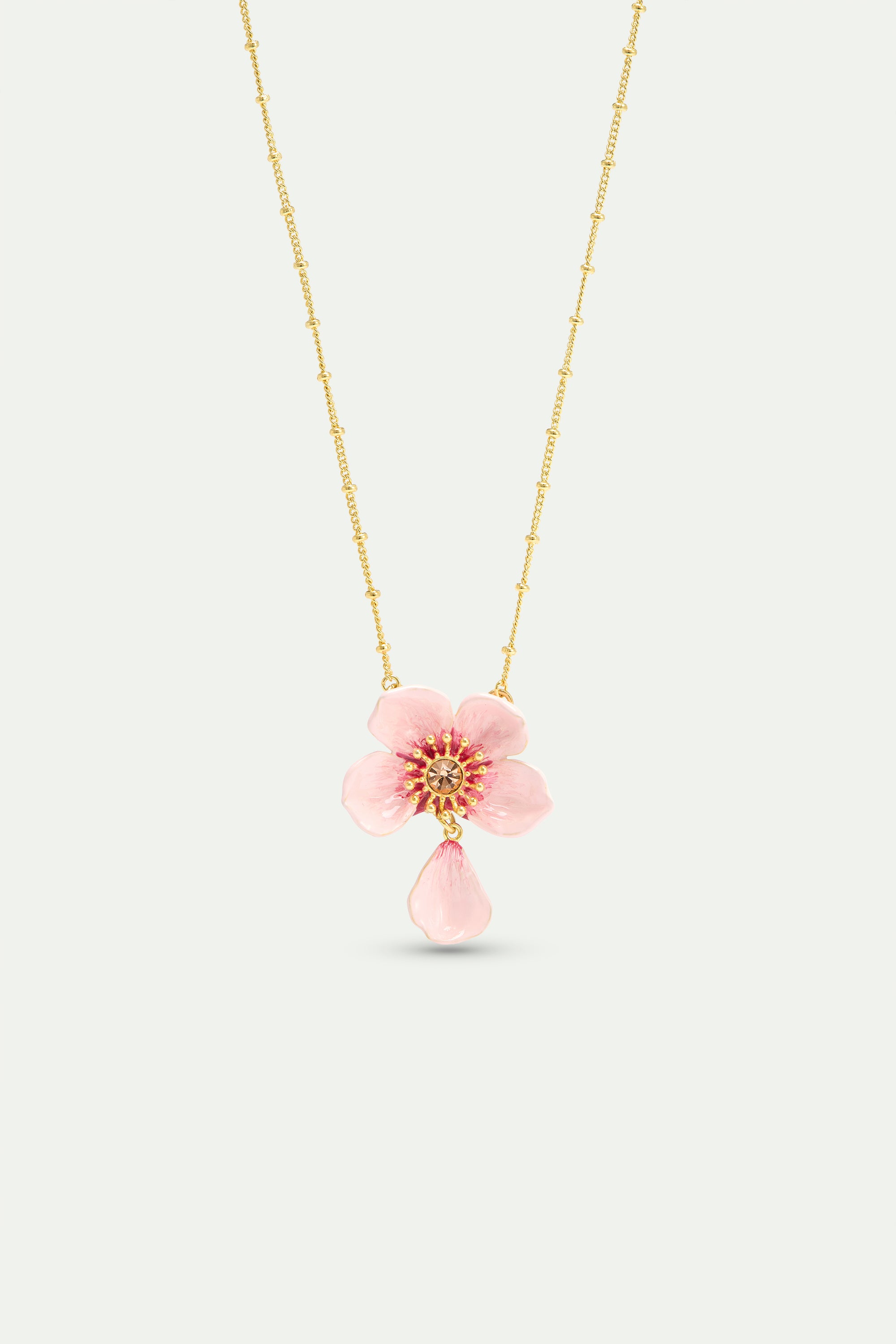 Collier pendentif fleur de cerisier rose
