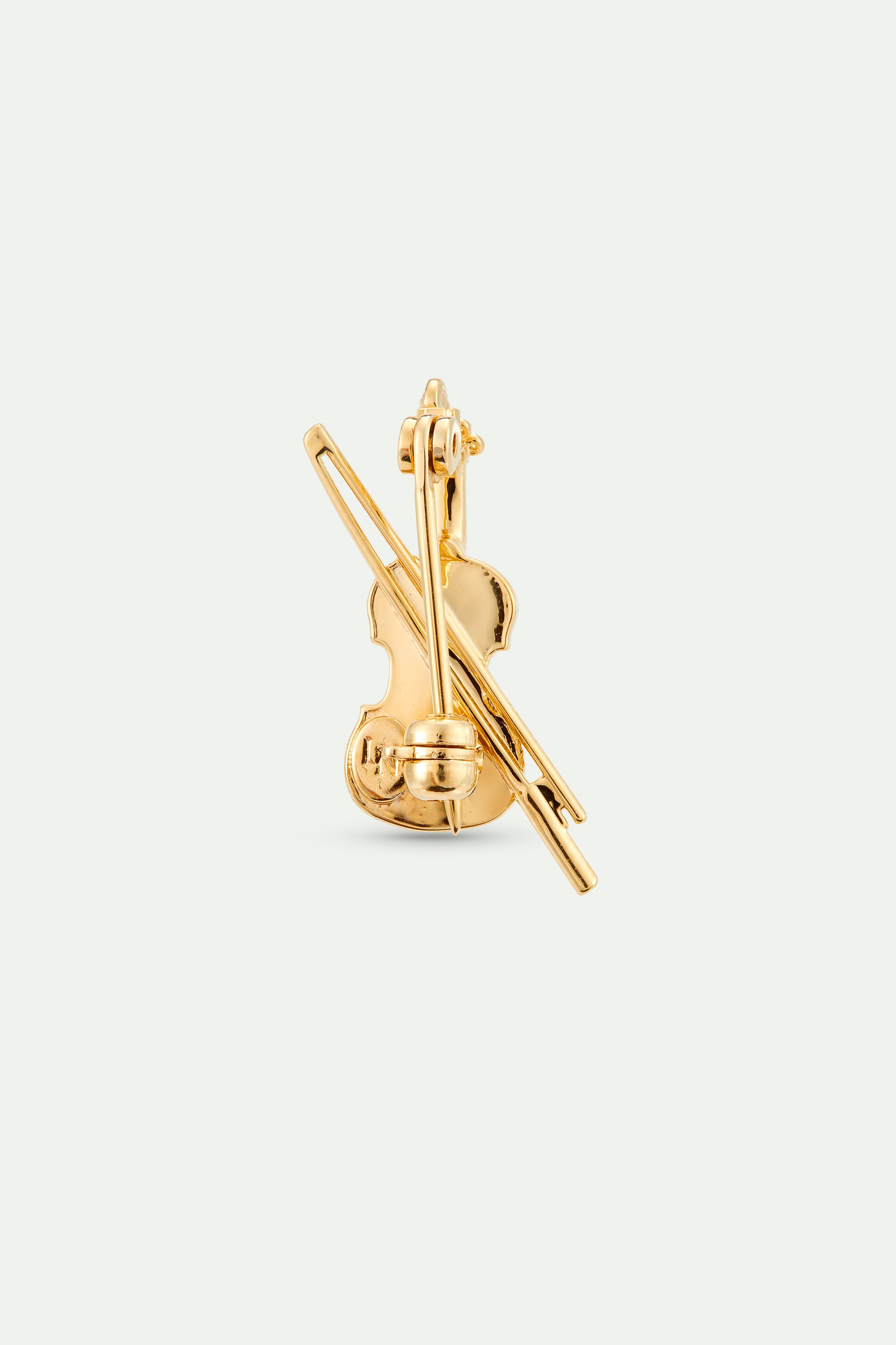 Broche violoncelle doré