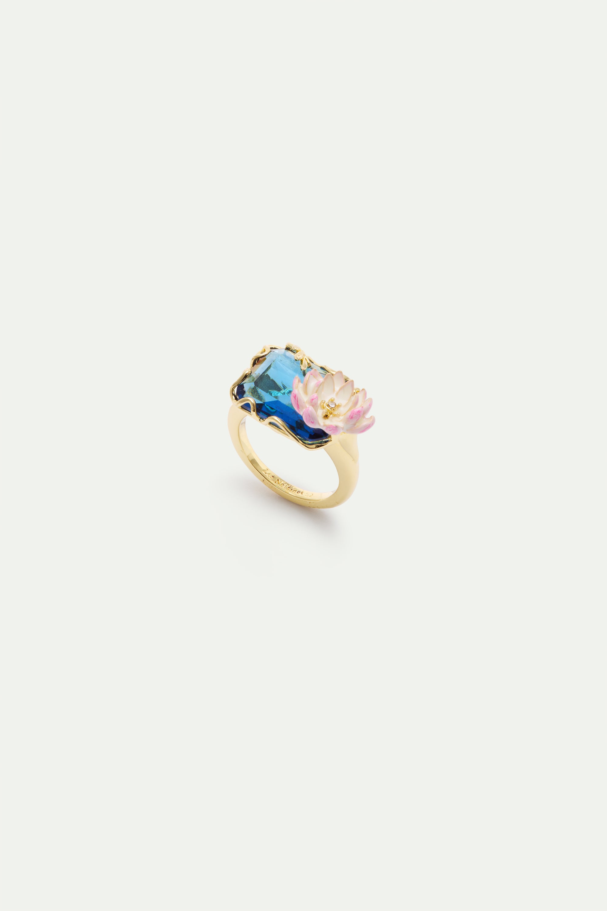 Blue and pink water lily pond ring