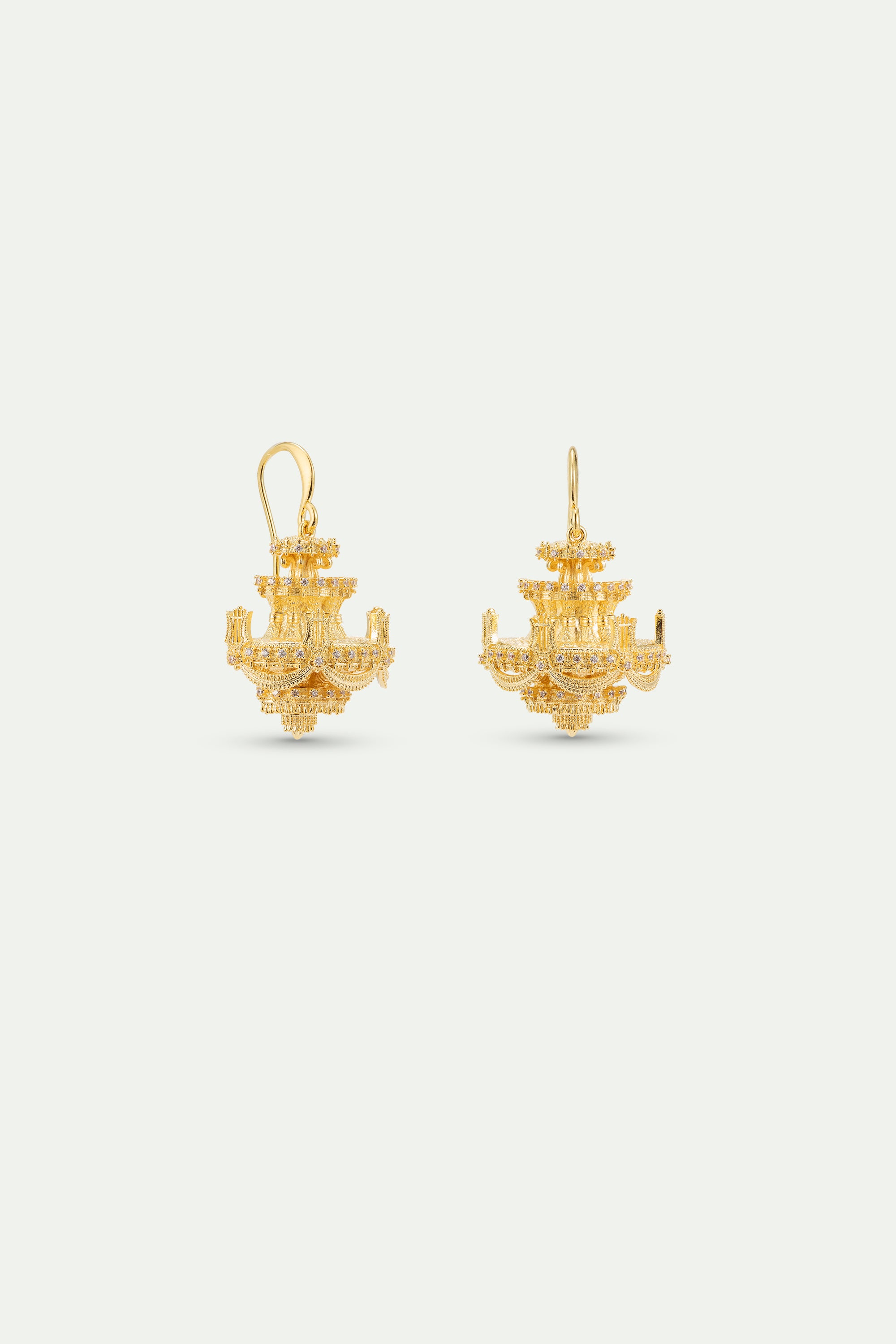 Boucles d'oreilles crochets chandelier doré