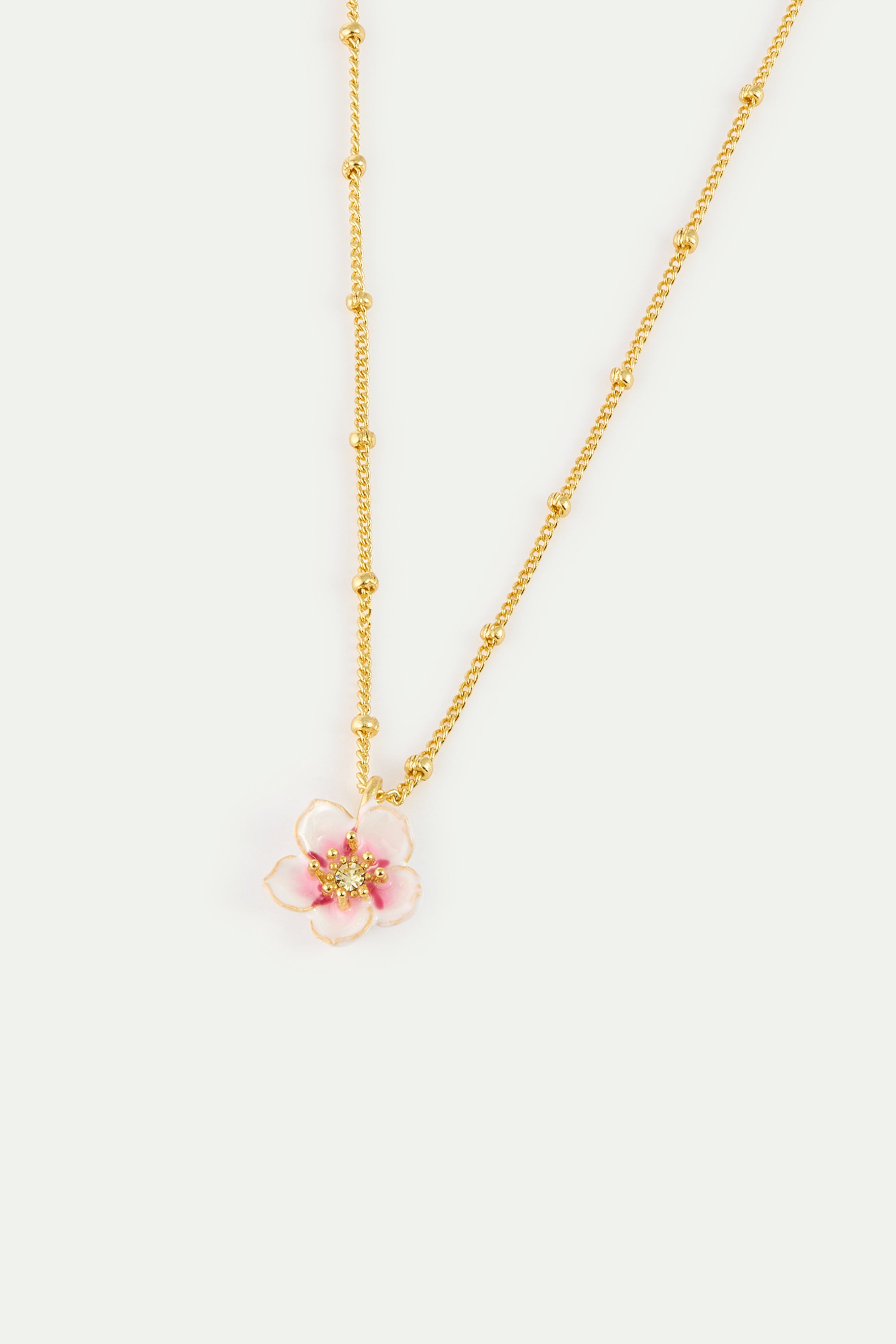 Collier pendentif mini fleur blanche de cerisier