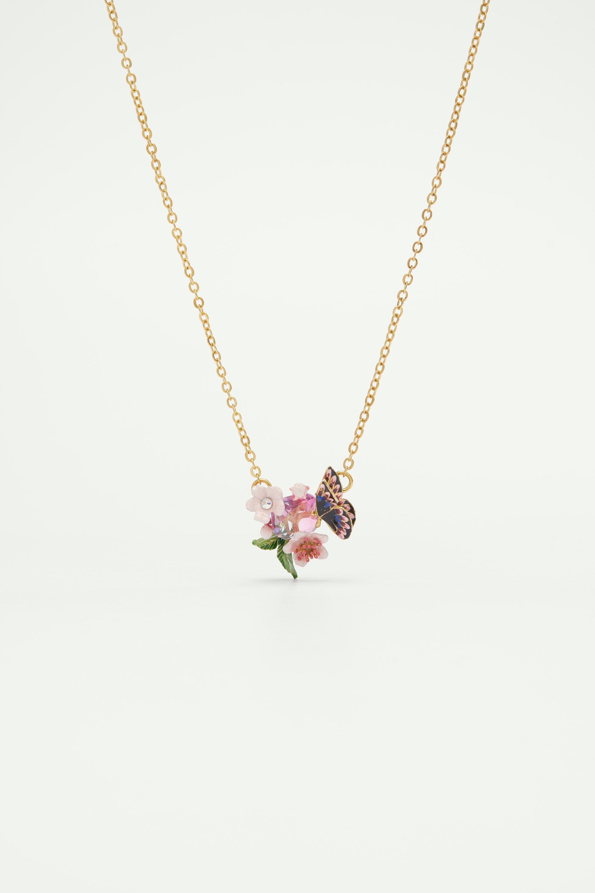 Collier papillon du japon et fleurs de cerisier