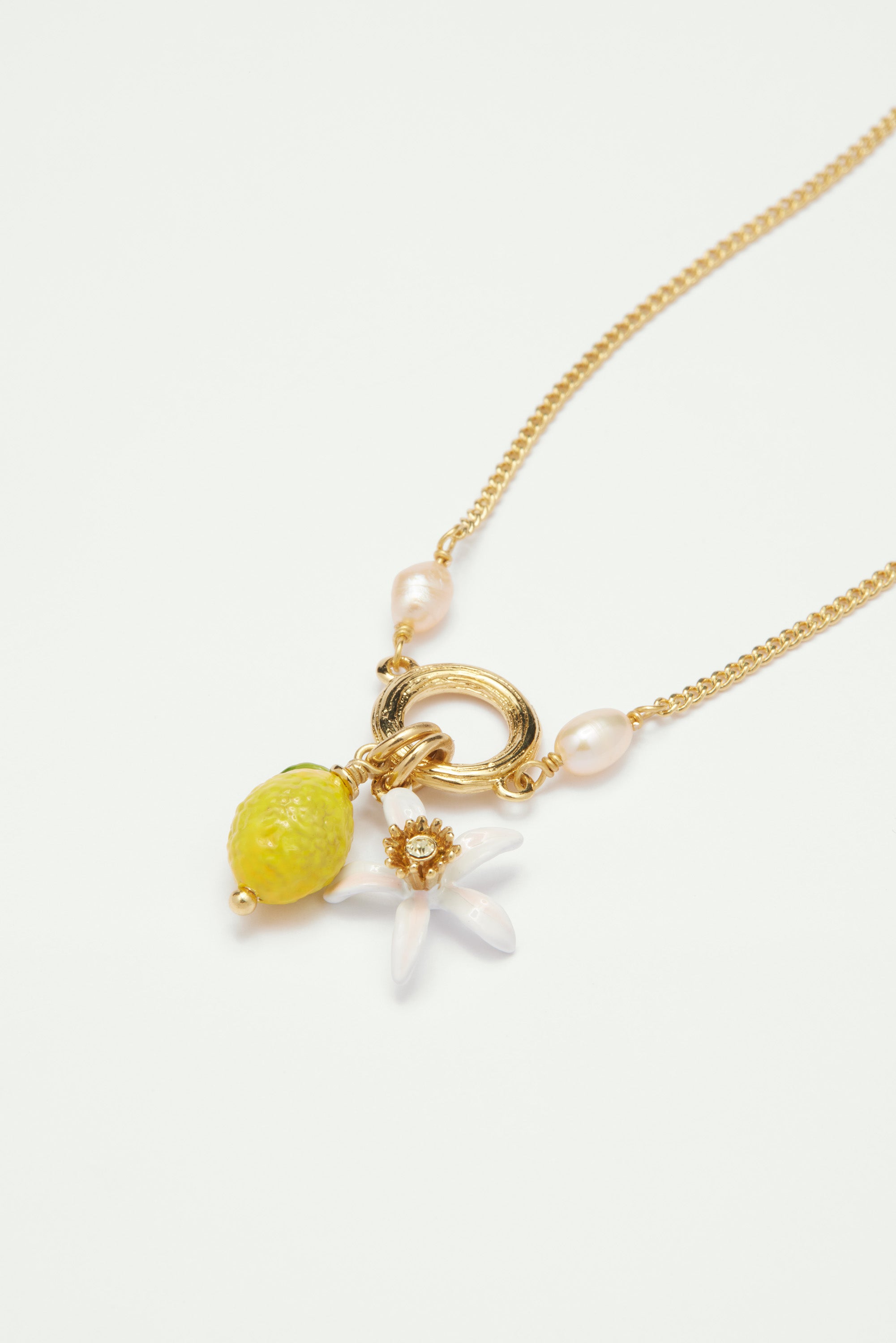 Bracelet fin citron et fleur de citronnier