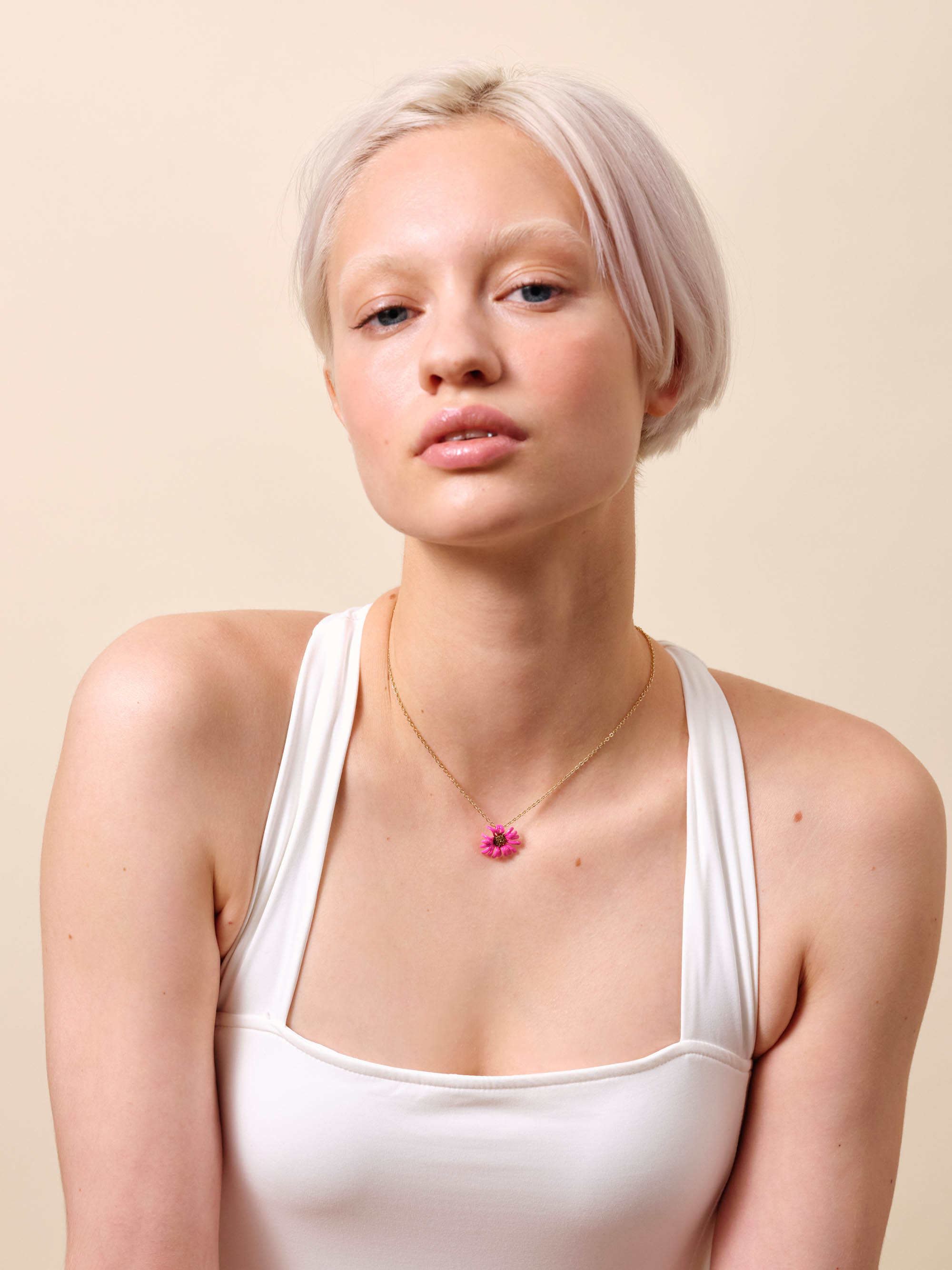 Purple coneflower pendant necklace