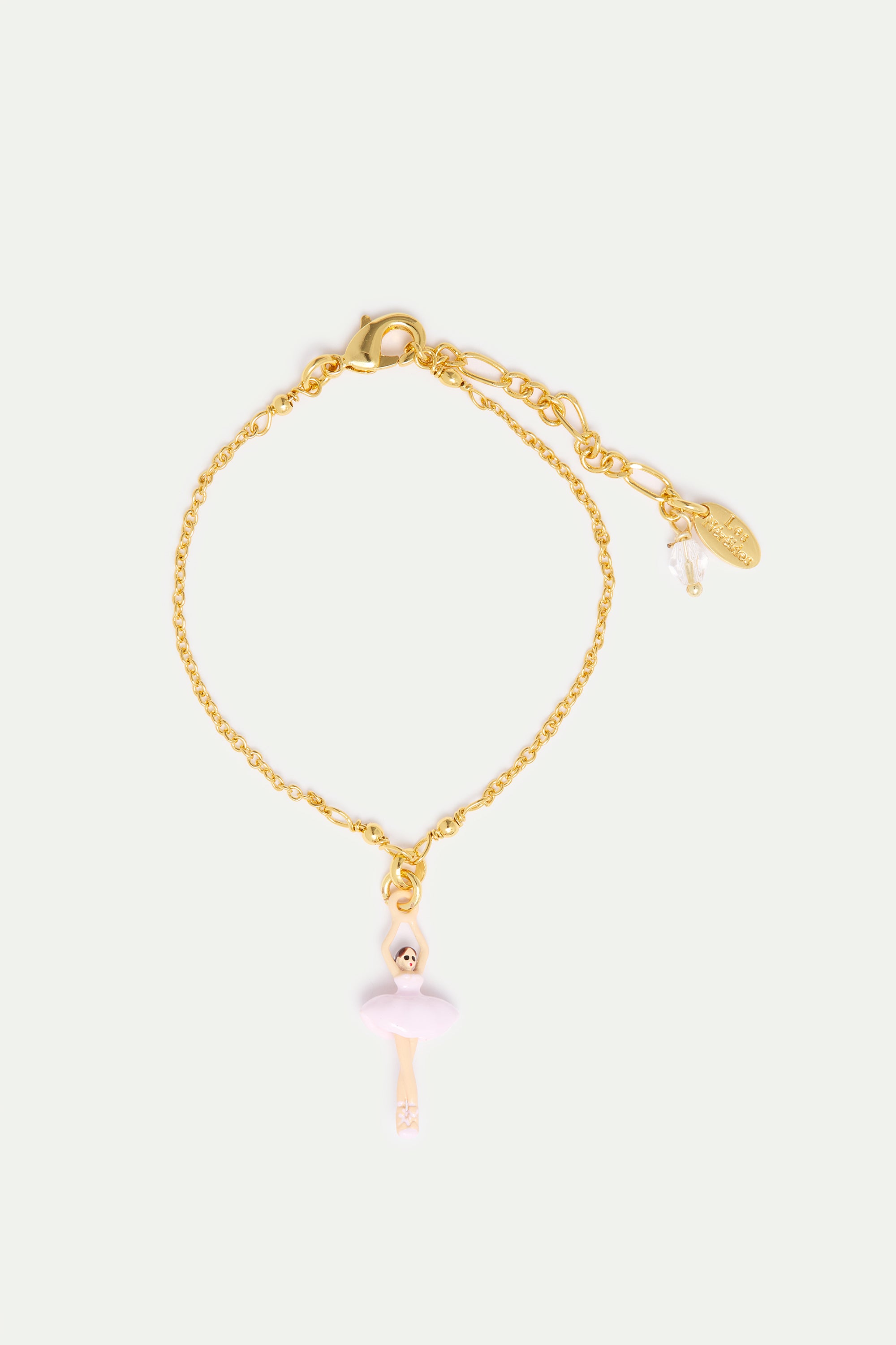 Pulsera Bailarina rosa claro y cristal