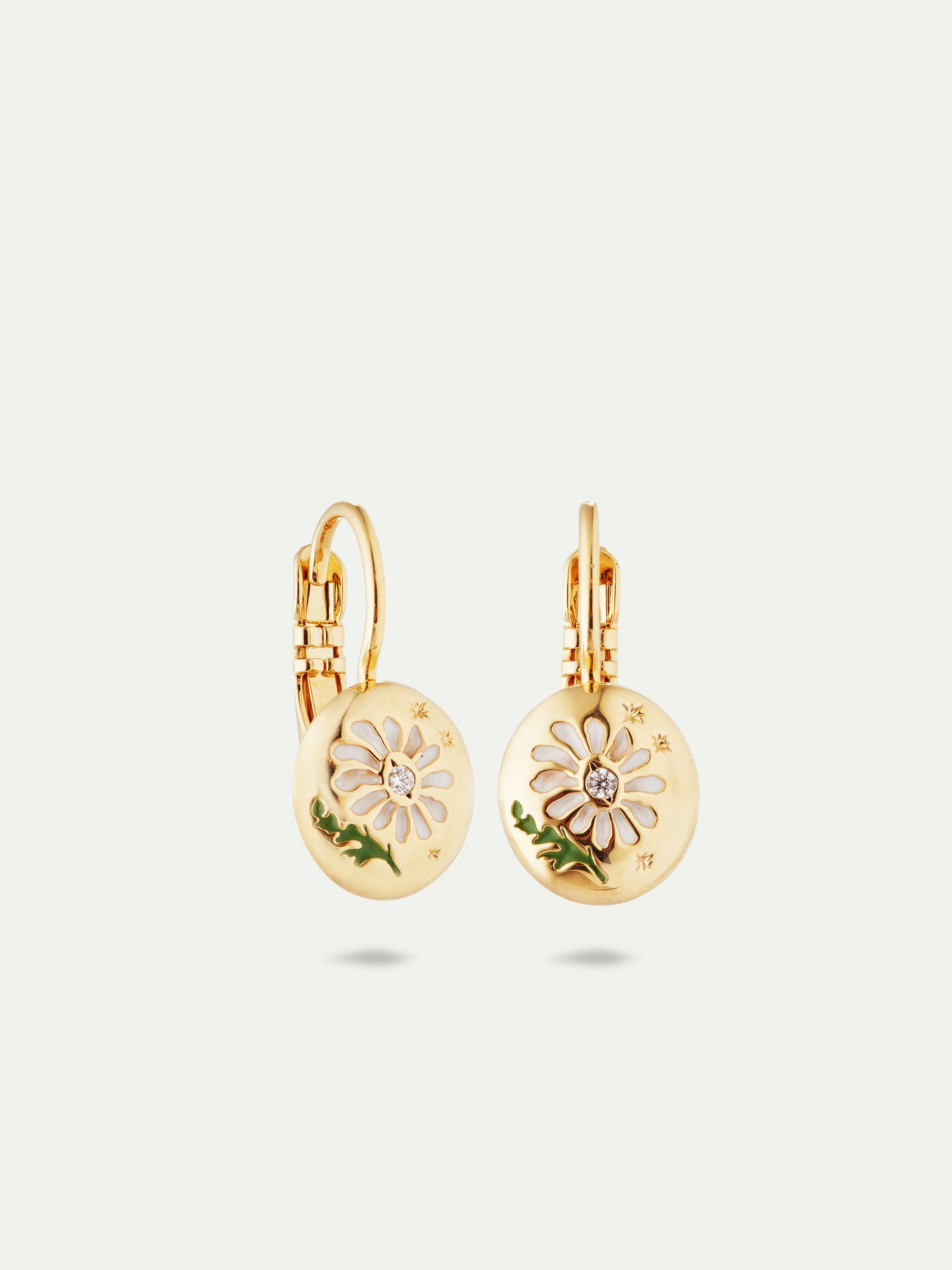 Boucles d'oreilles dormeuses fleur de marguerite
