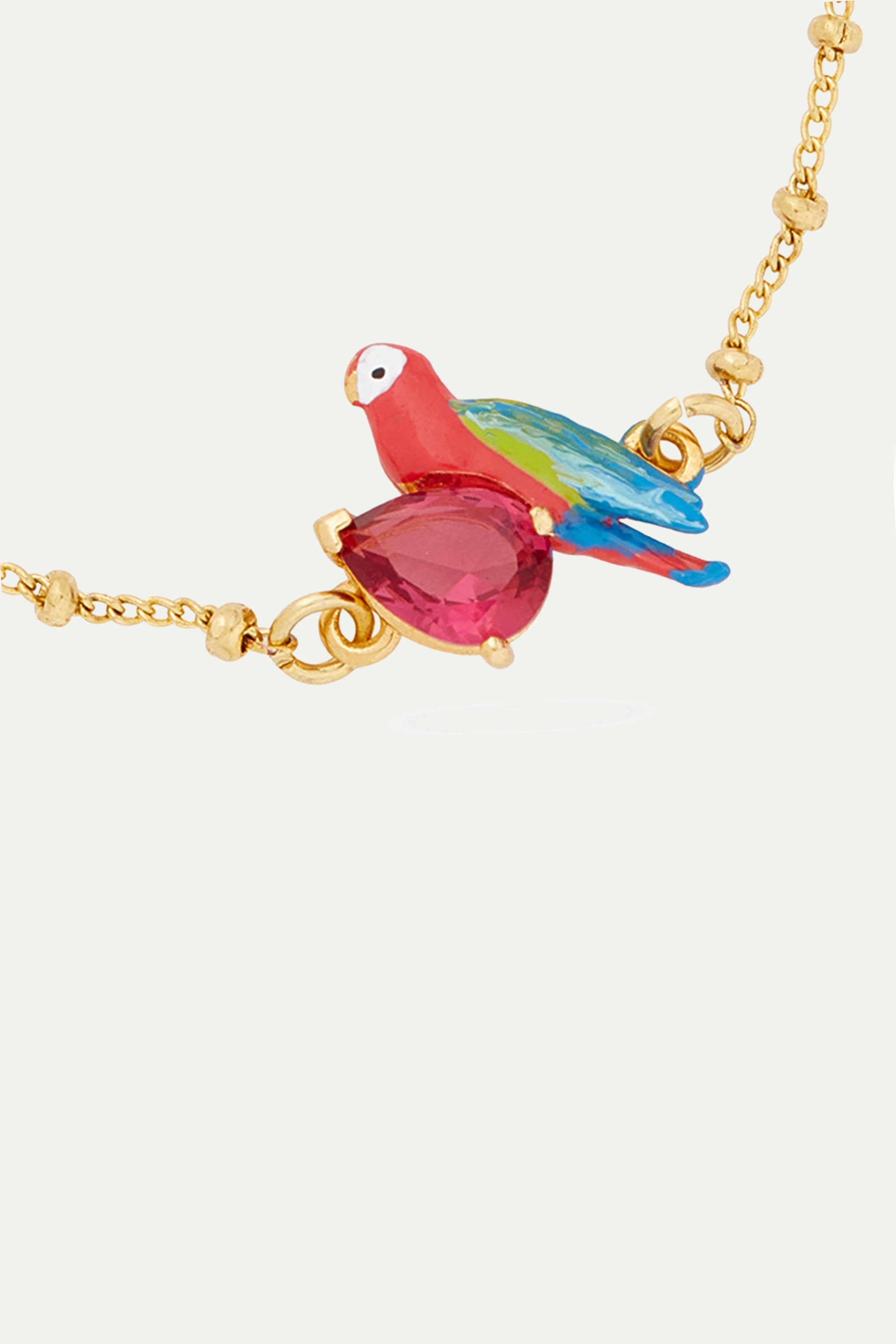 Parrot and faceted glass thin bracelet