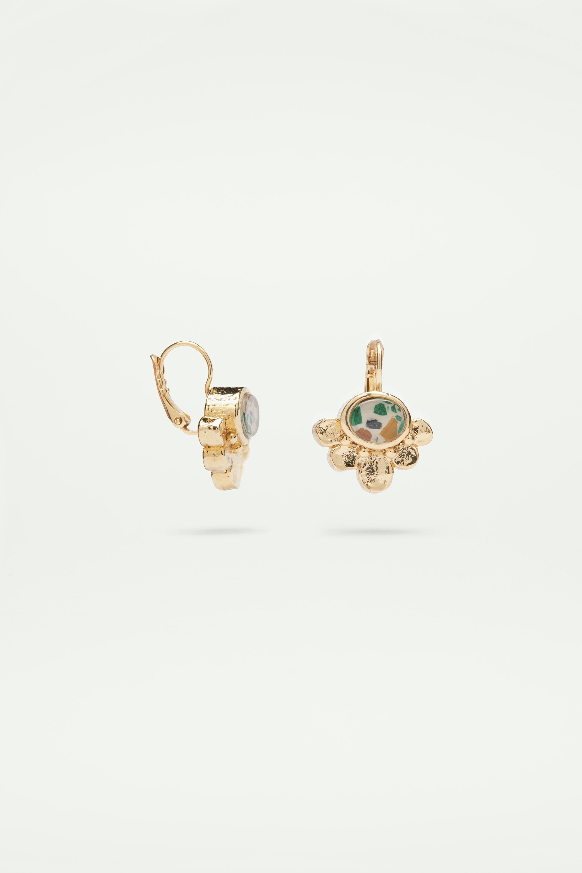 Boucles d'oreilles dormeuses terrazzo