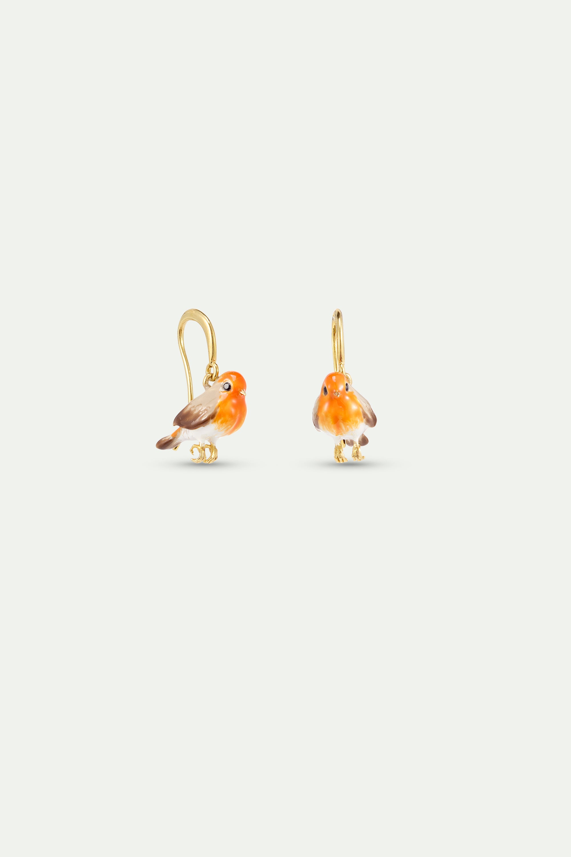 Boucles d'oreilles hook rouge-gorge