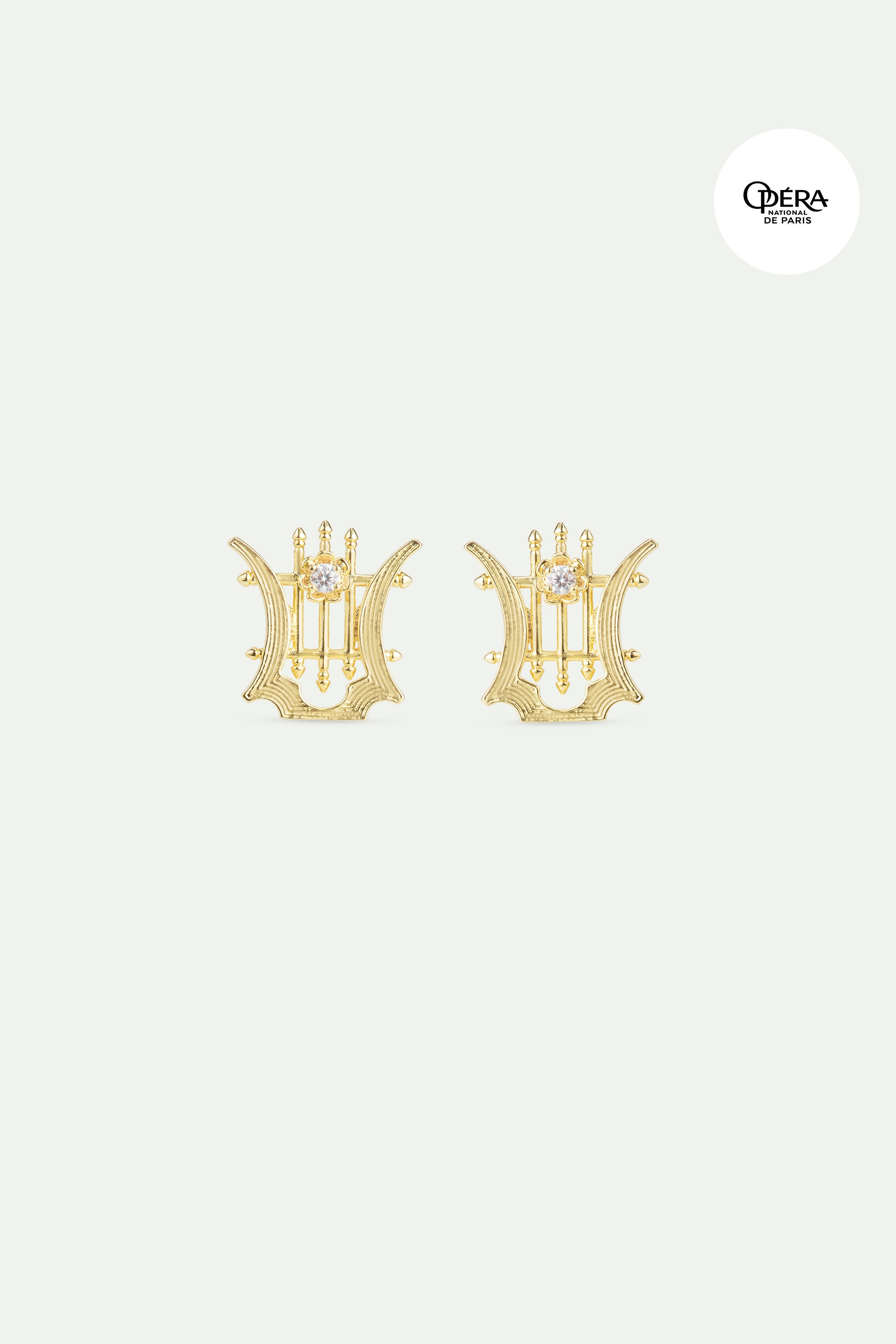 Boucles d'oreilles tiges dorées Lyre