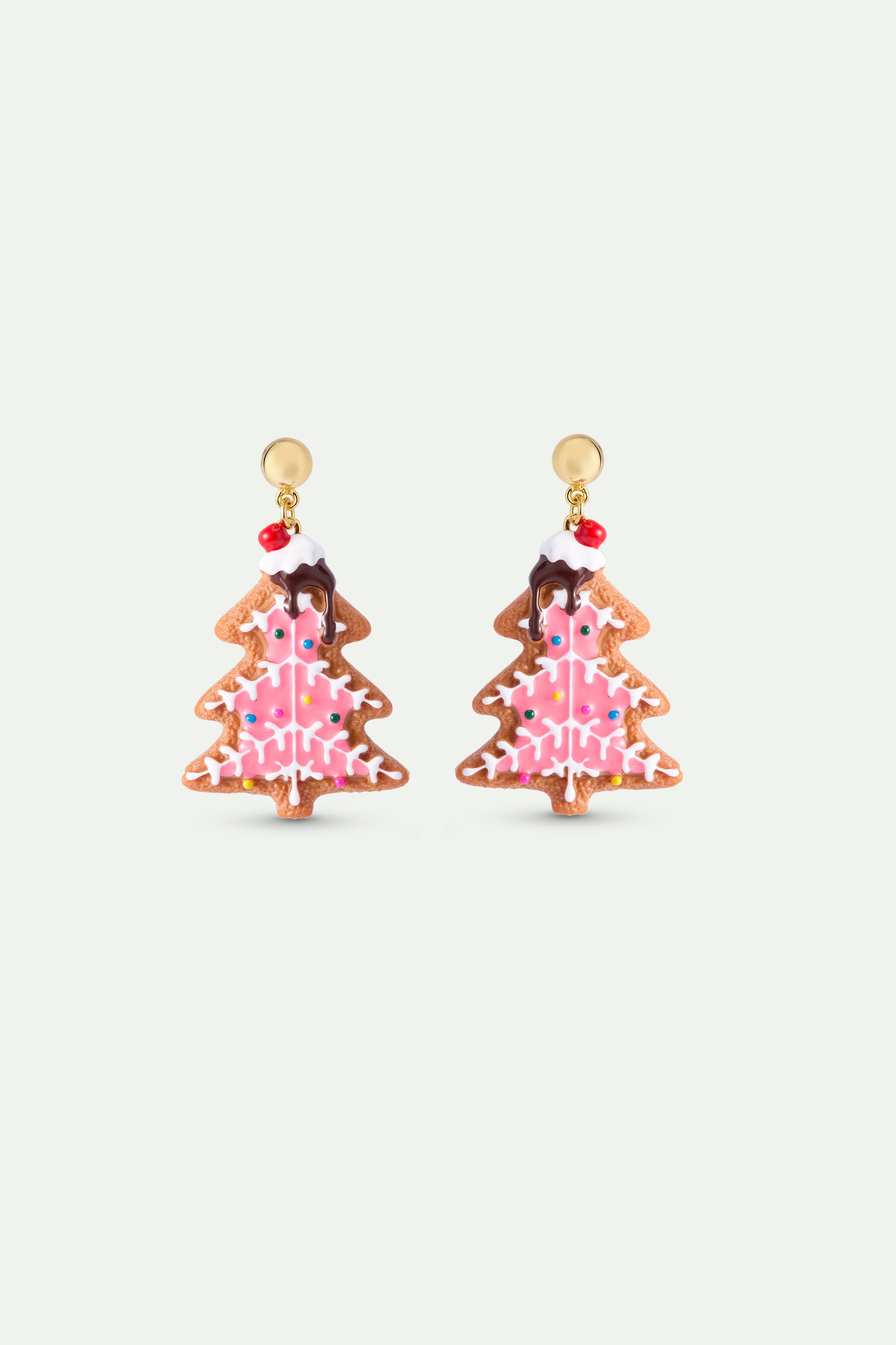 Gingerbread christmas tree earrings